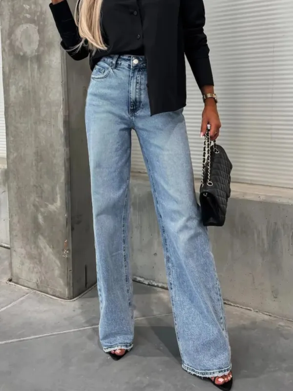 High-Waist Wash Raw Hem Jeans sold by Charming Charlie