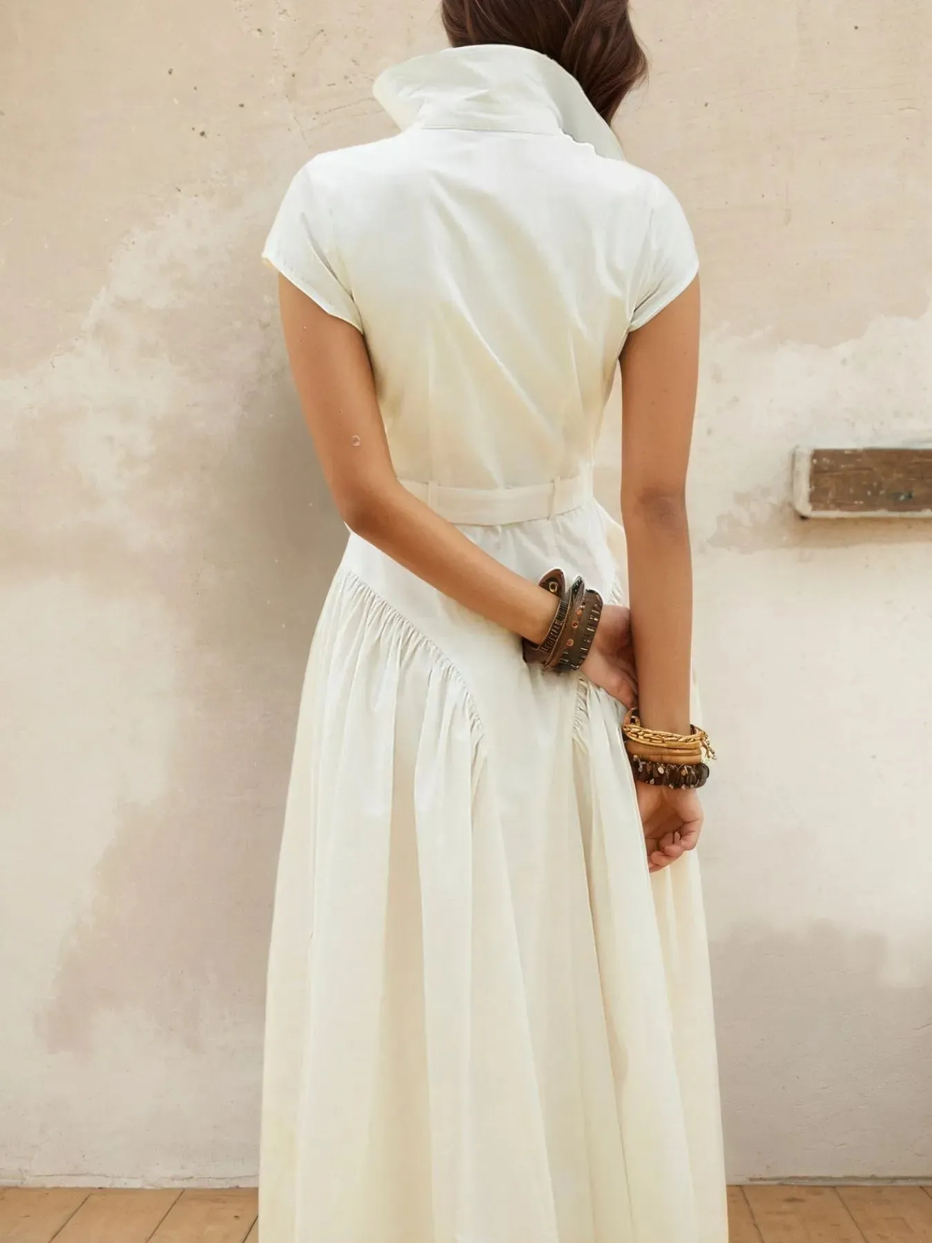 Button-Front Cap Sleeve Midi Shirt Dress sold by Charming Charlie product image thumbnail 2