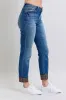 Judy Blue Full Size Mr Plaid Print Cuff Bf Jeans Plus Size sold by Charming Charlie