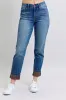 Judy Blue Full Size Mr Plaid Print Cuff Bf Jeans Plus Size sold by Charming Charlie