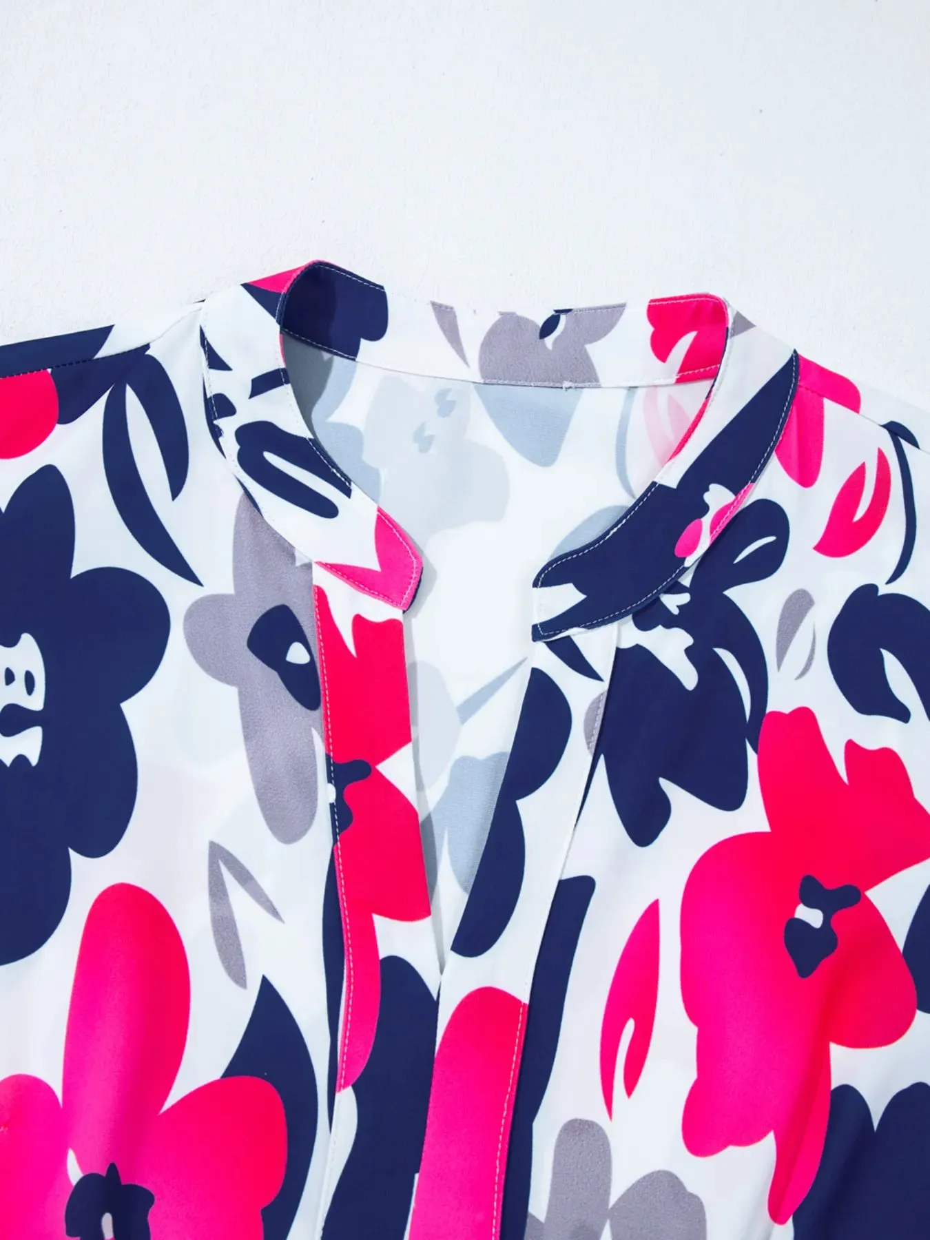 Printed Notched Neck Flutter Sleeve Mini Dress sold by Charming Charlie product image thumbnail 4