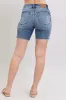 Judy Blue Button Fly Mid Length Denim Shorts W/ Destroy sold by Charming Charlie