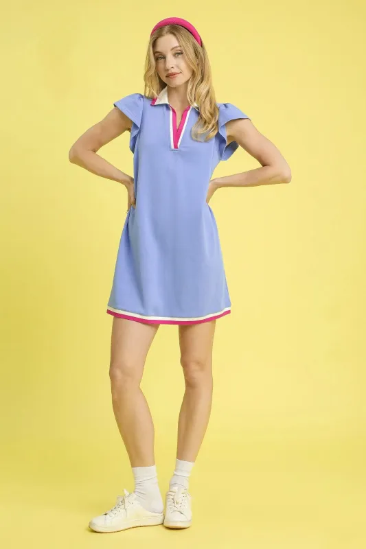 Umgee Contrast Trim Cap Sleeve Mini Dress sold by Charming Charlie