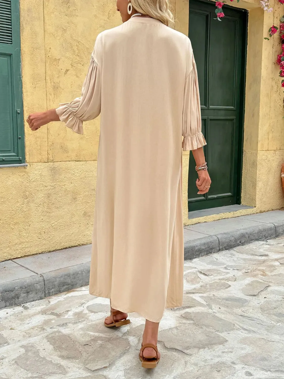 Button Front Flounce Sleeve Dress sold by Charming Charlie product image thumbnail 4