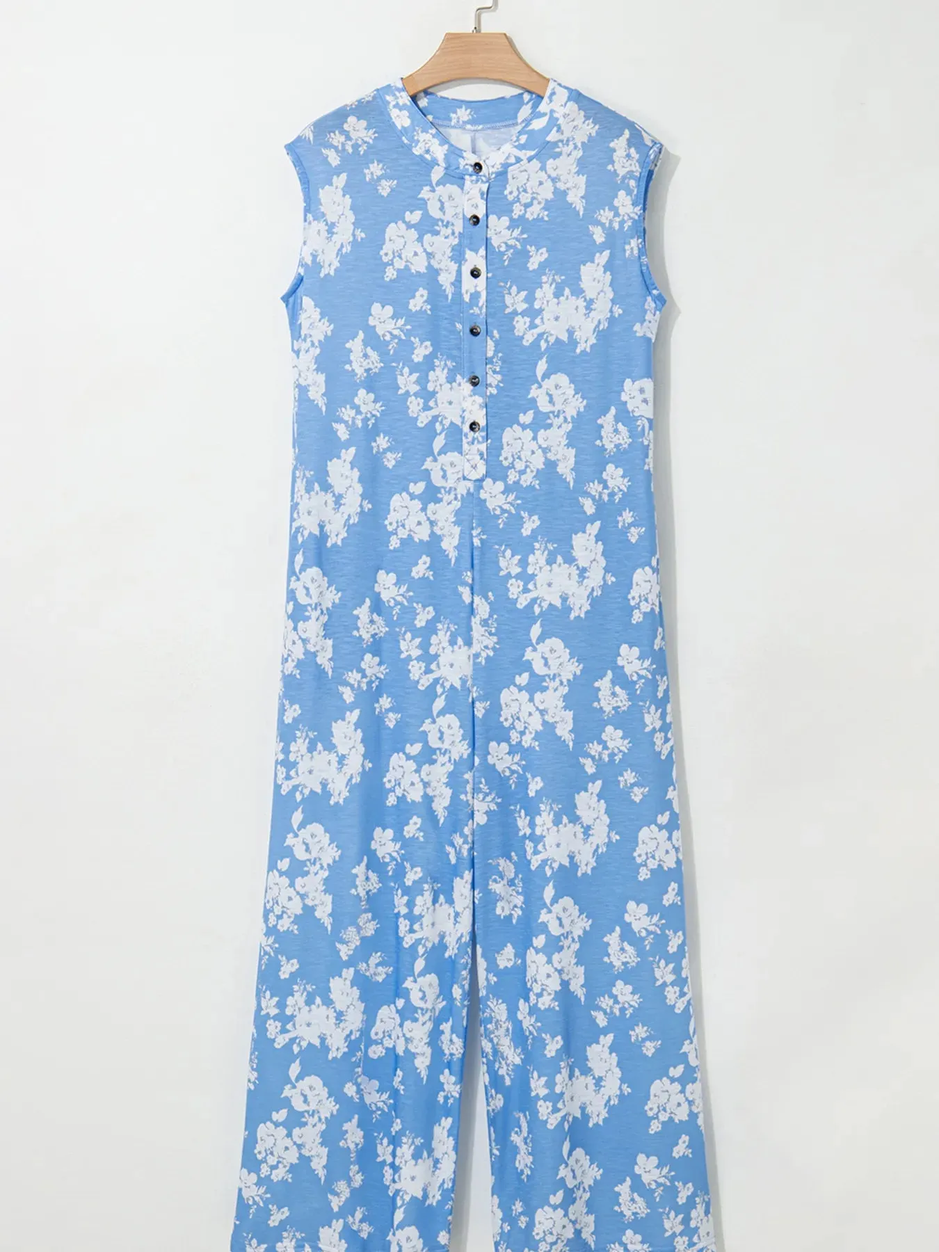 Printed Button-Front Wide Leg Jumpsuit sold by Charming Charlie product image thumbnail 5