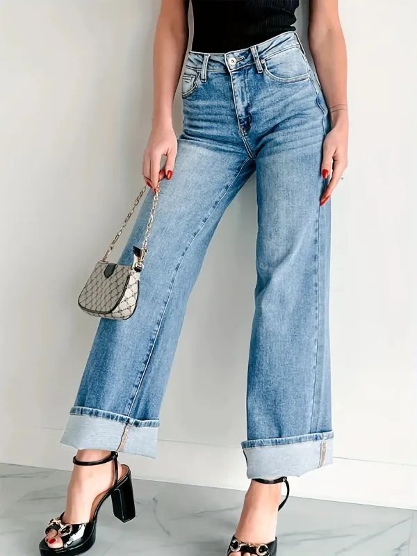 High-Waisted Wide Leg Jeans sold by Charming Charlie