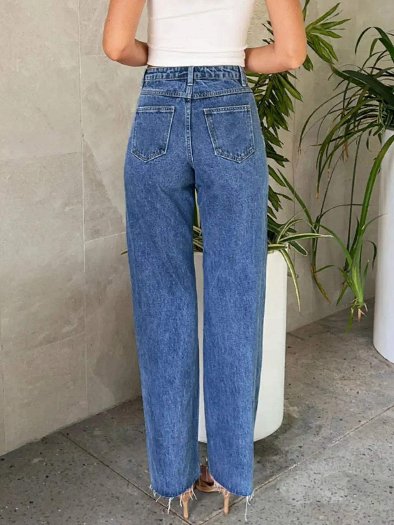 Pearl Embellished High Waist Straight Leg Jeans sold by Charming Charlie product image thumbnail 4