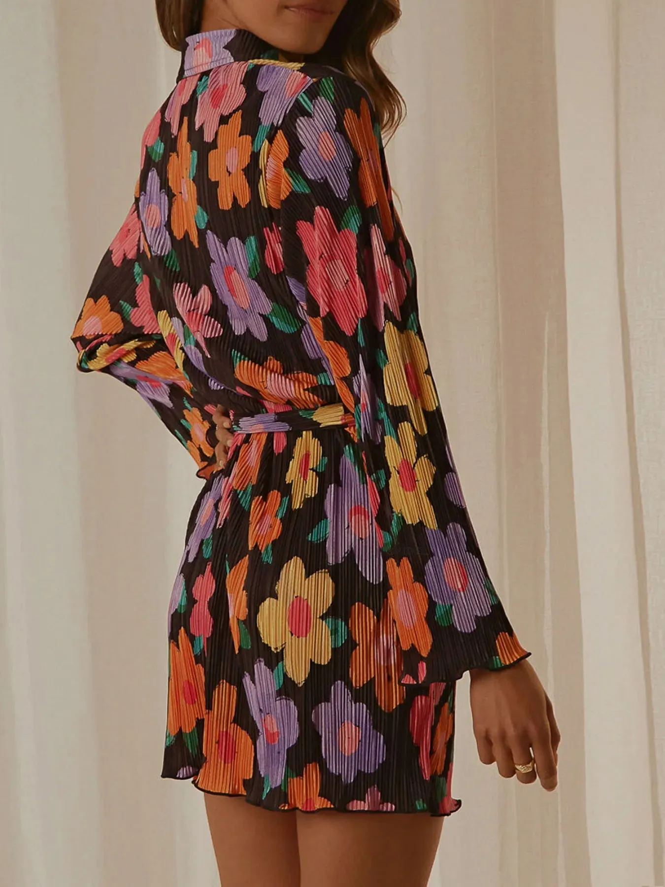 Printed Long Sleeve Mini Dress sold by Charming Charlie product image thumbnail 3