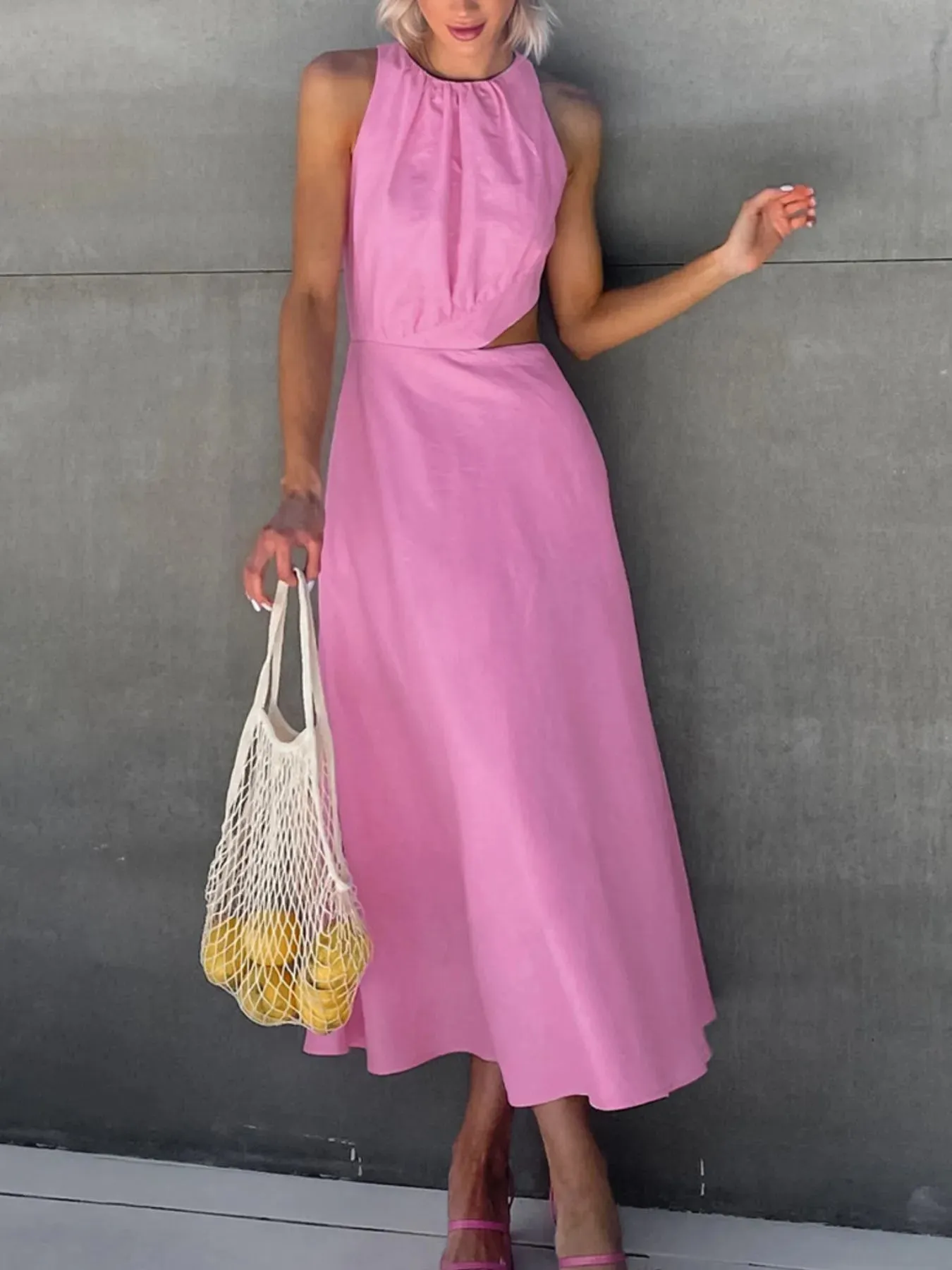 Cutout Sleeveless Ruched Dress sold by Charming Charlie product image thumbnail 4