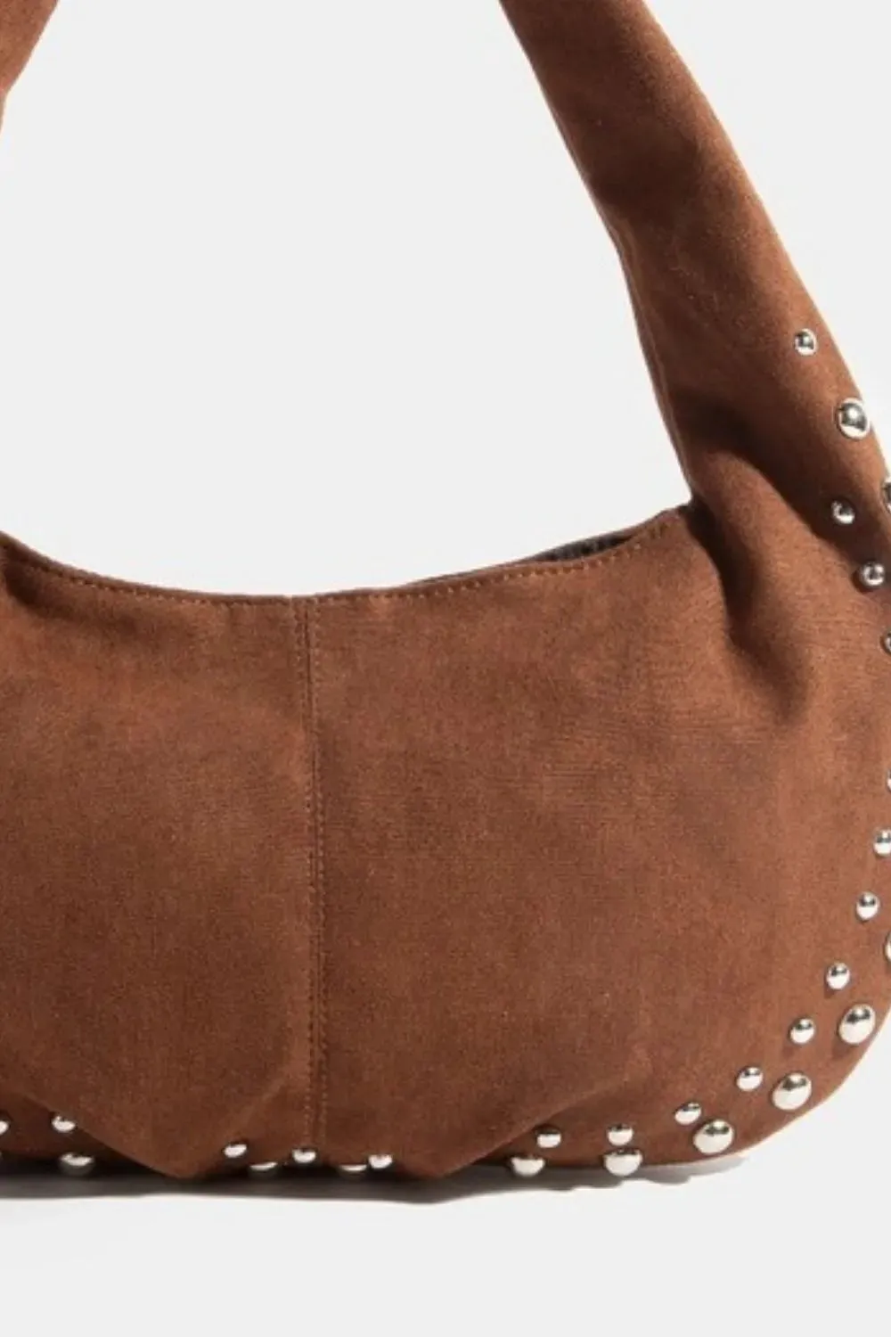 Fame Metallic Studded Faux Suede Hand Bag sold by Charming Charlie product image thumbnail 3