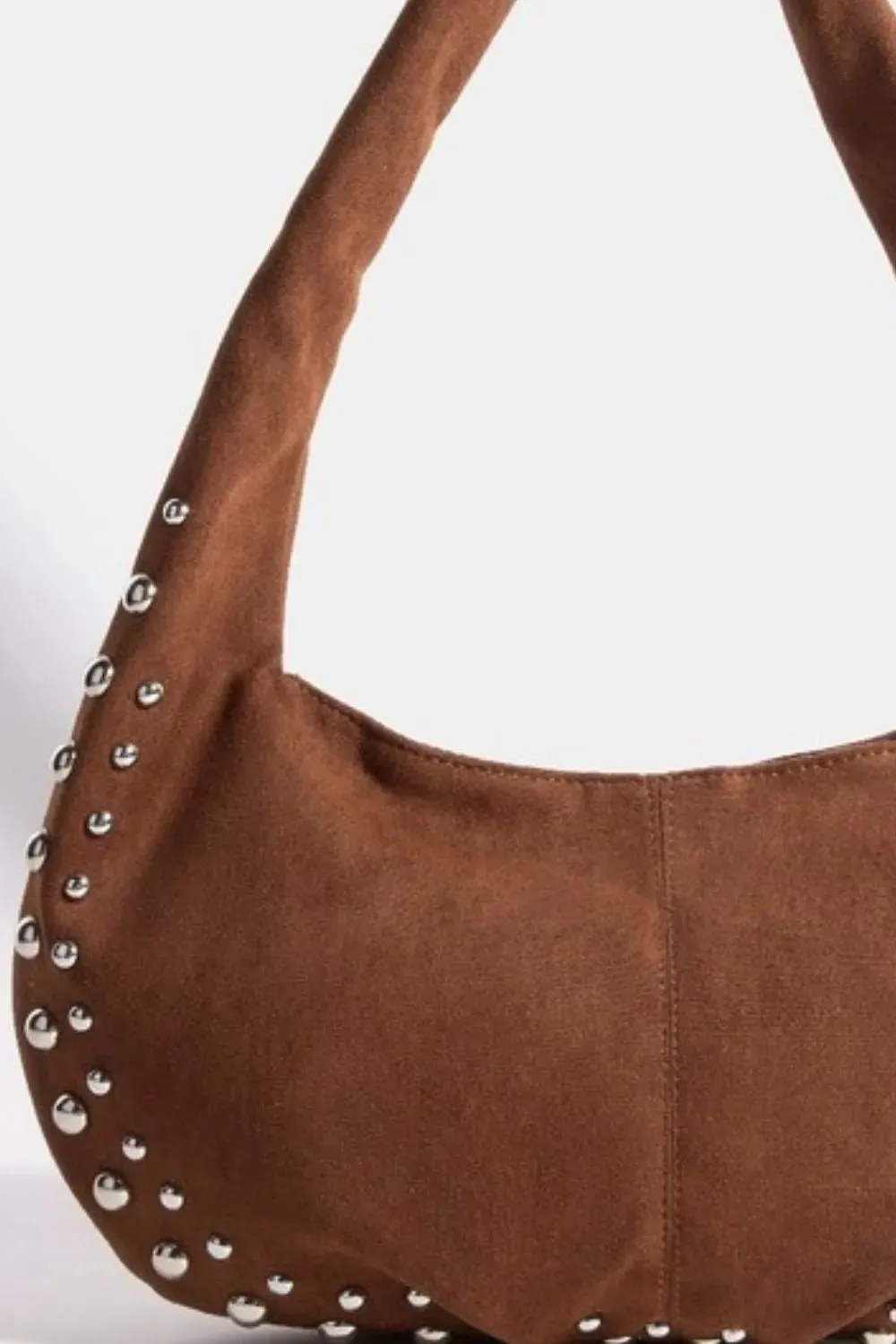 Fame Metallic Studded Faux Suede Hand Bag sold by Charming Charlie product image thumbnail 2