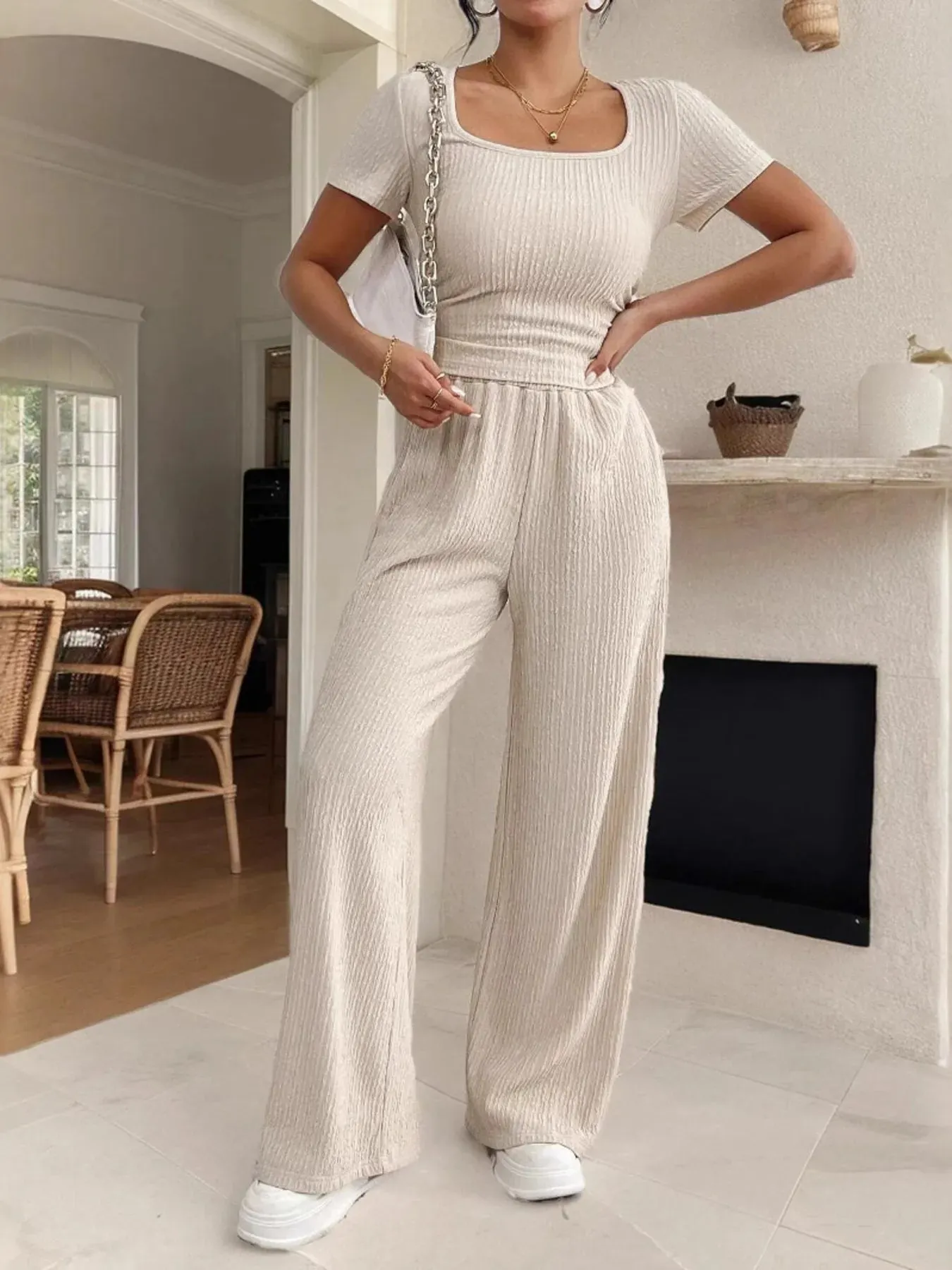 Short Sleeve Top and Pants Set sold by Charming Charlie product image thumbnail 5