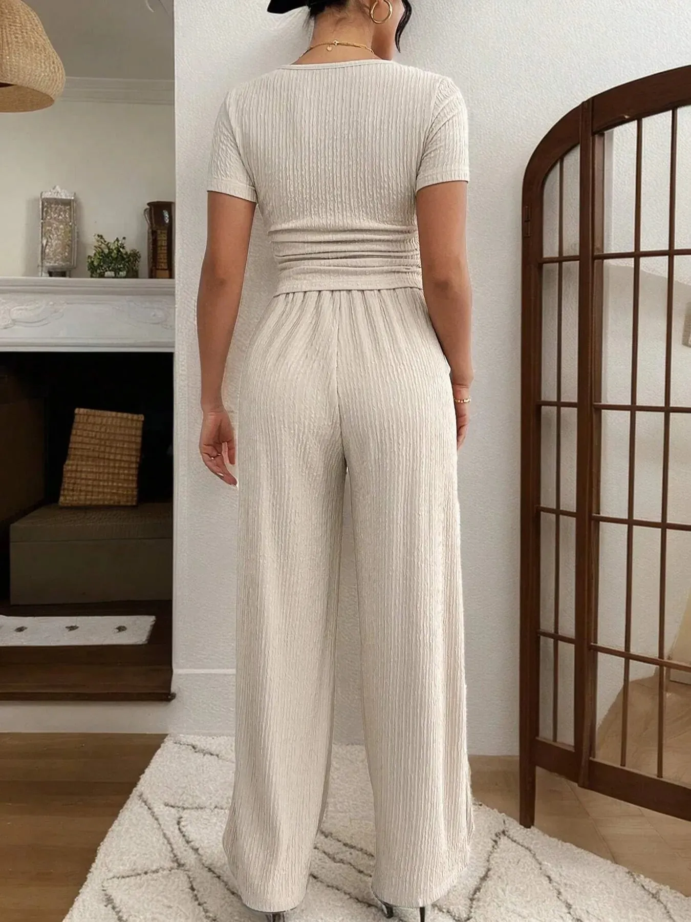 Short Sleeve Top and Pants Set sold by Charming Charlie product image thumbnail 2