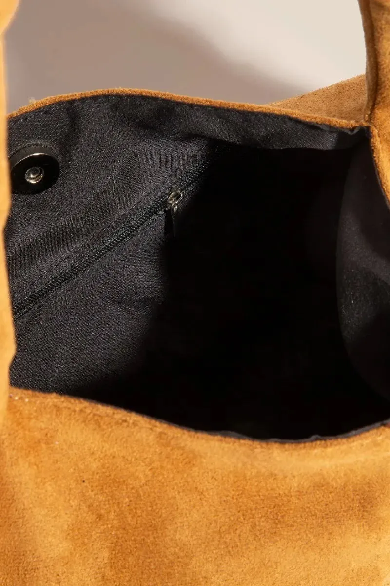 Fame Metallic Studded Faux Suede Hand Bag sold by Charming Charlie product image thumbnail 3