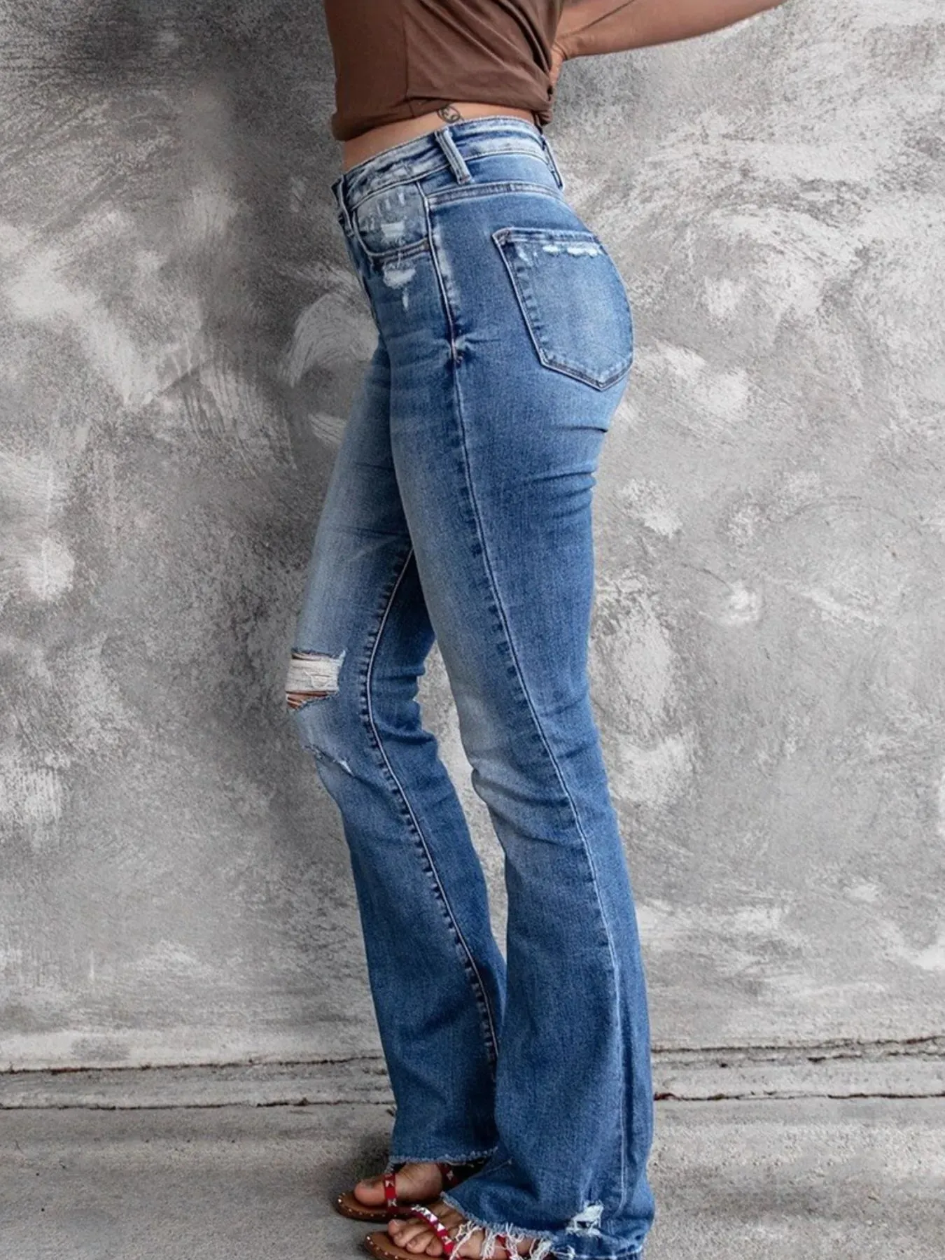 Distressed Flare Jeans sold by Charming Charlie product image thumbnail 3