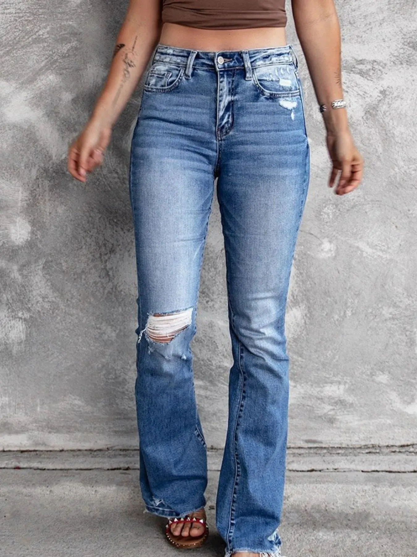Distressed Flare Jeans sold by Charming Charlie product image thumbnail 2