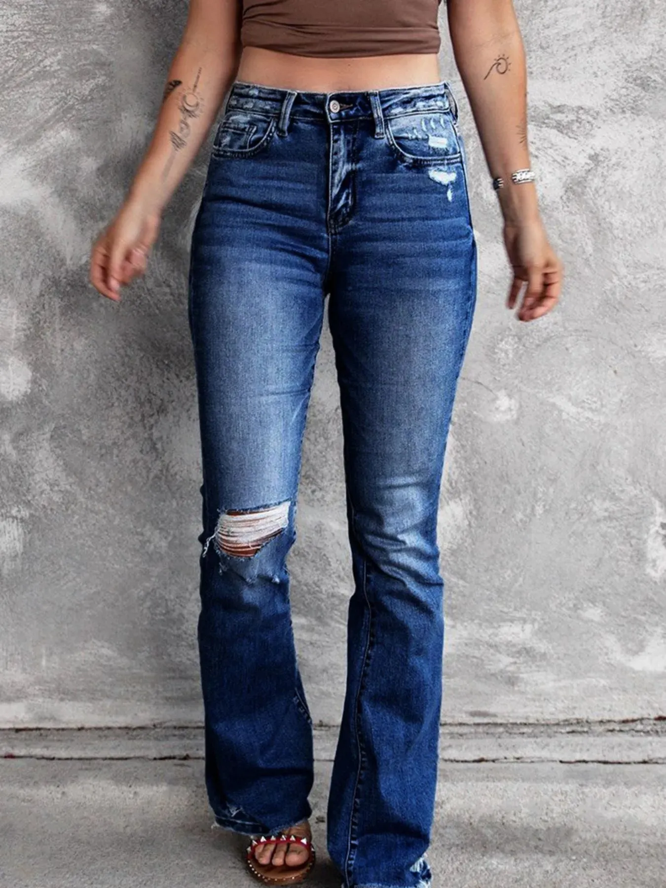 Distressed Flare Jeans sold by Charming Charlie product image thumbnail 5