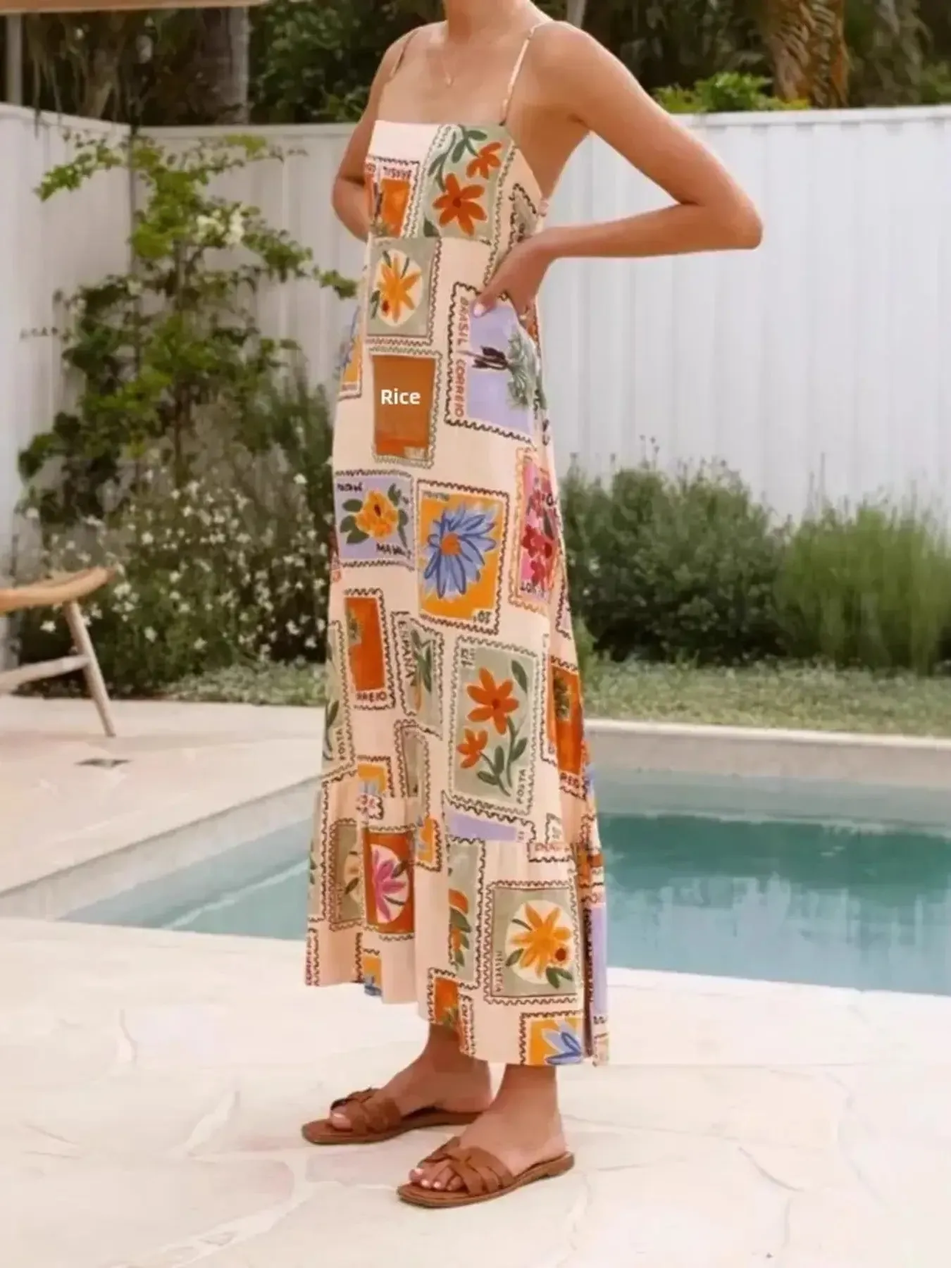 Printed Strapless Maxi Cami Dress sold by Charming Charlie product image thumbnail 4