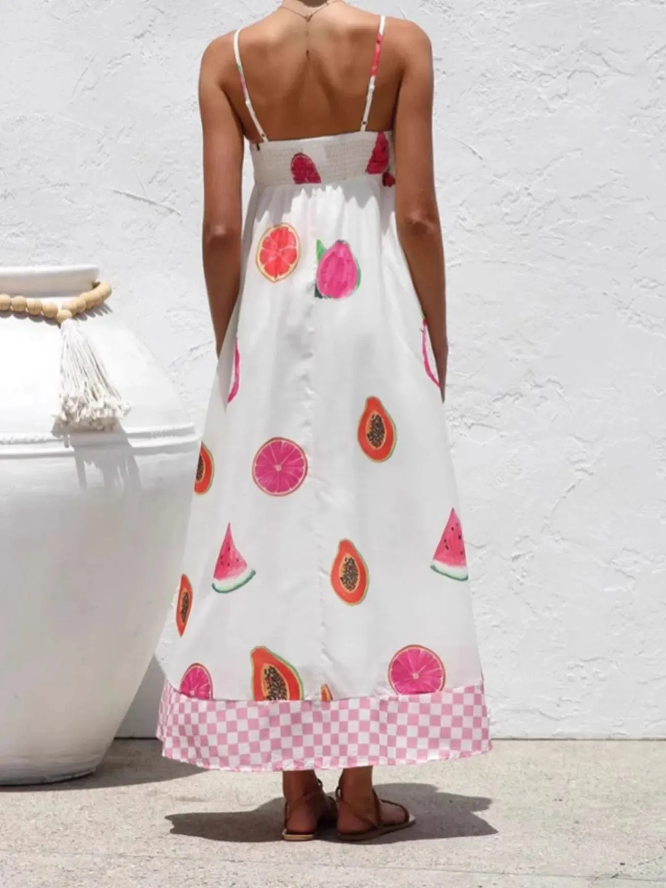 Printed Checkered Hem Cami Midi Dress sold by Charming Charlie product image thumbnail 2