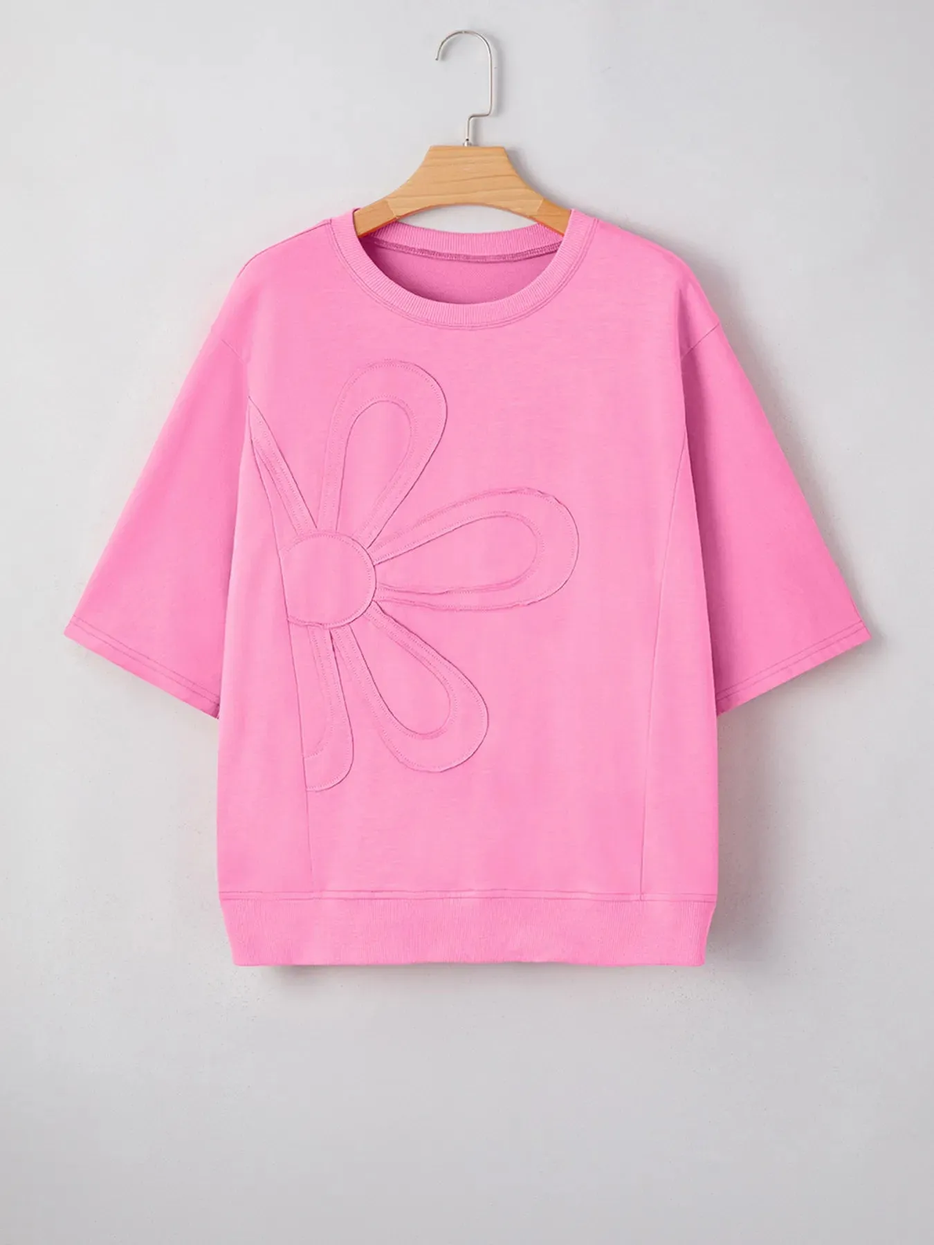 Flower Oversized Round Neck T-Shirt sold by Charming Charlie product image thumbnail 4