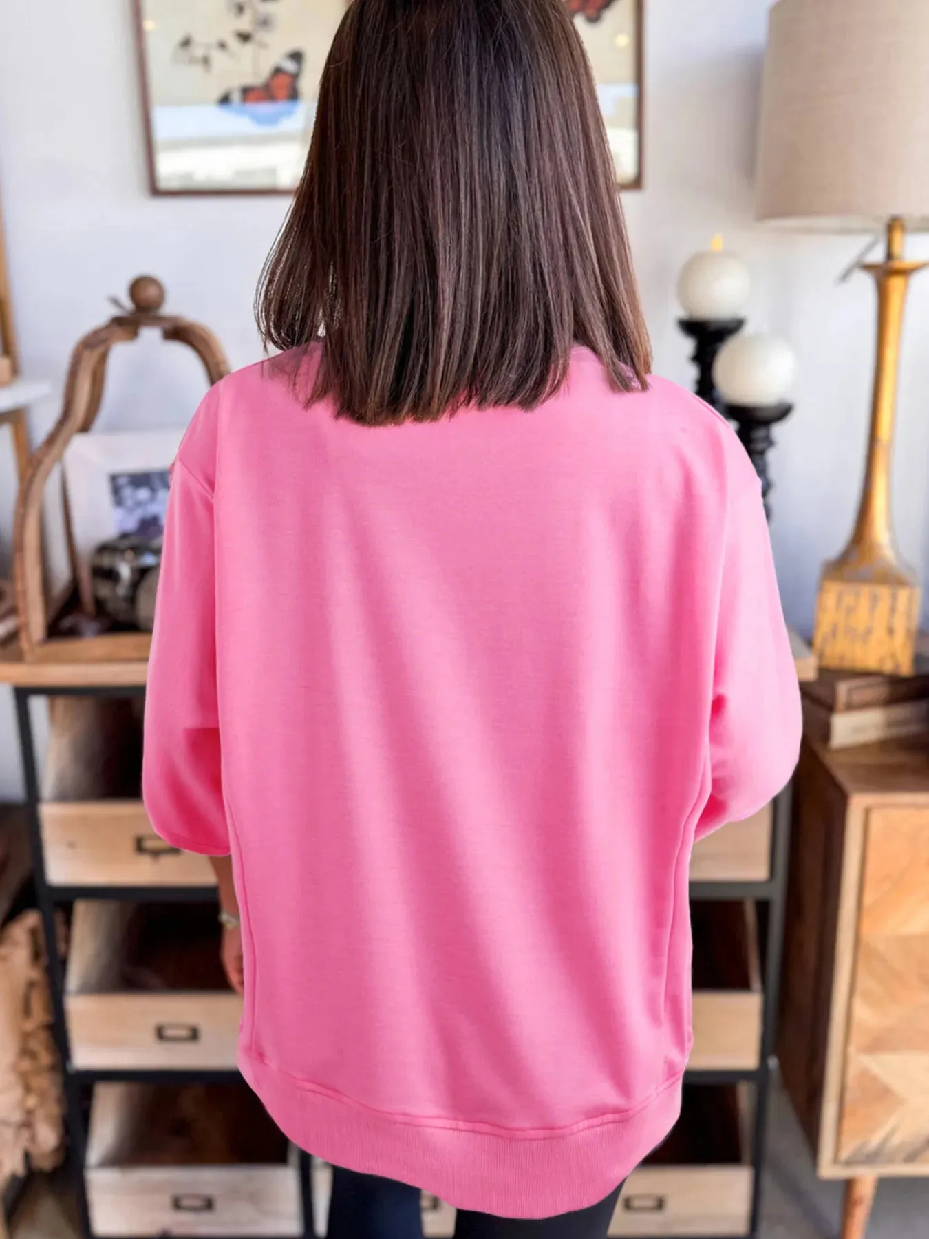 Flower Oversized Round Neck T-Shirt sold by Charming Charlie product image thumbnail 2