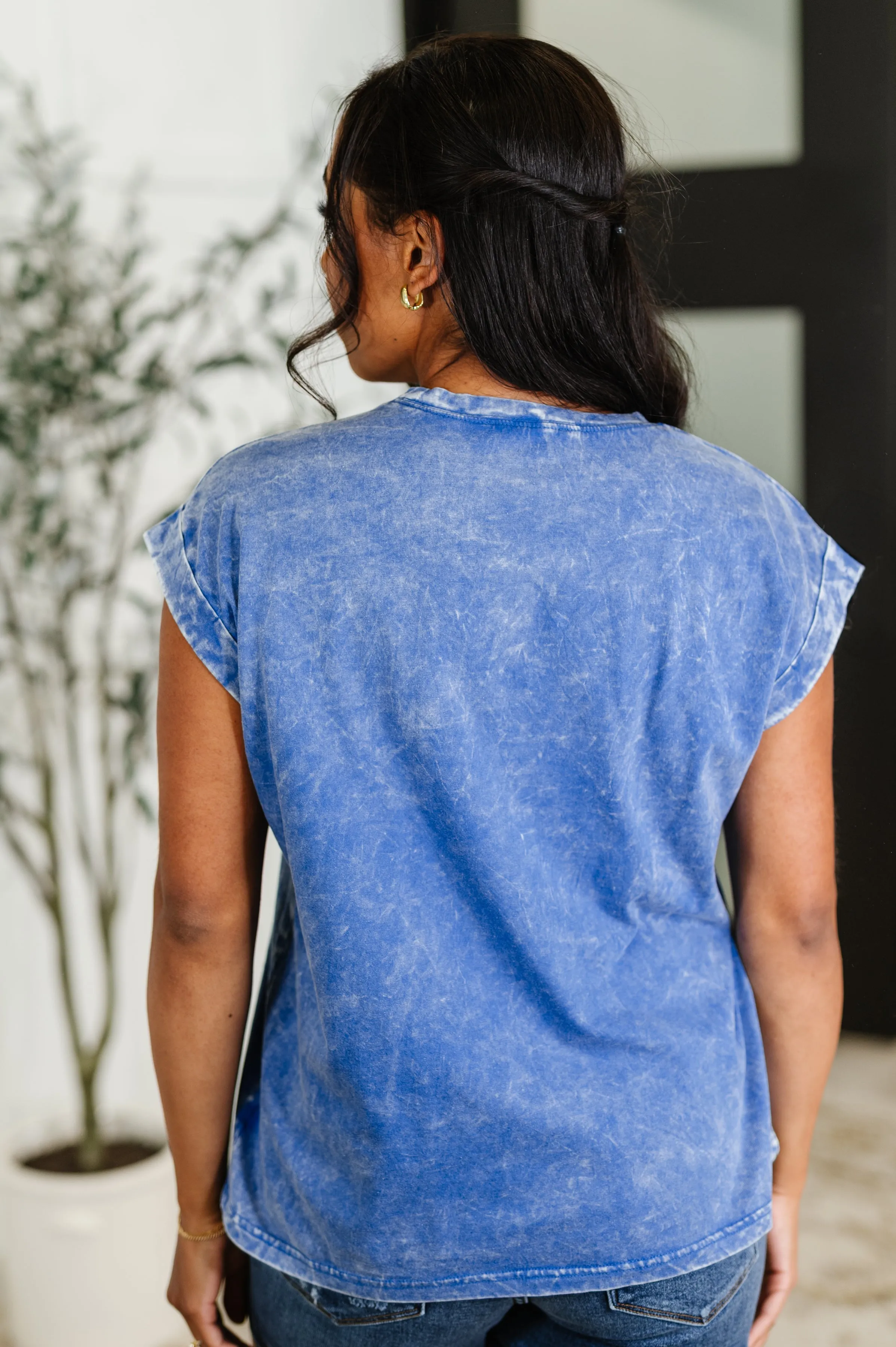Top That Mineral Wash Tee in Classic Blue sold by Charming Charlie product image thumbnail 5