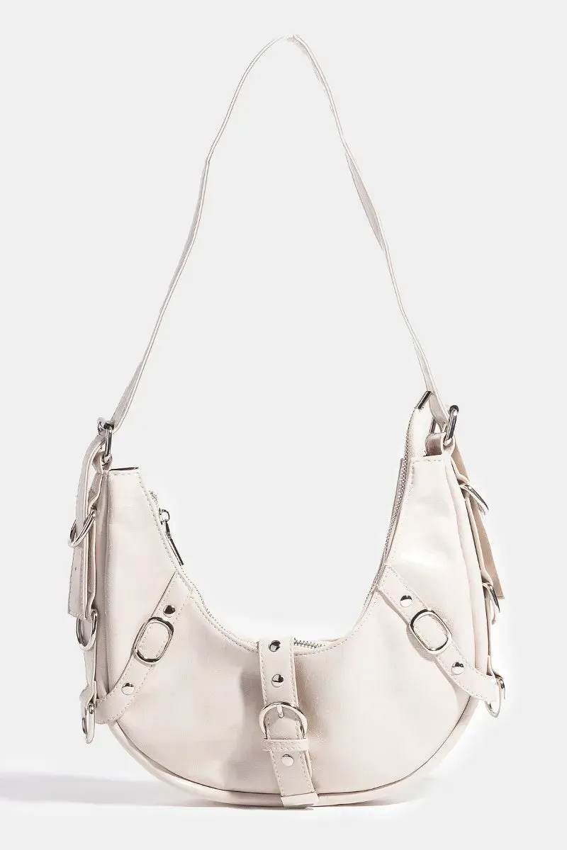 Fame Multi Belt Strap Accent Shoulder Bag sold by Charming Charlie