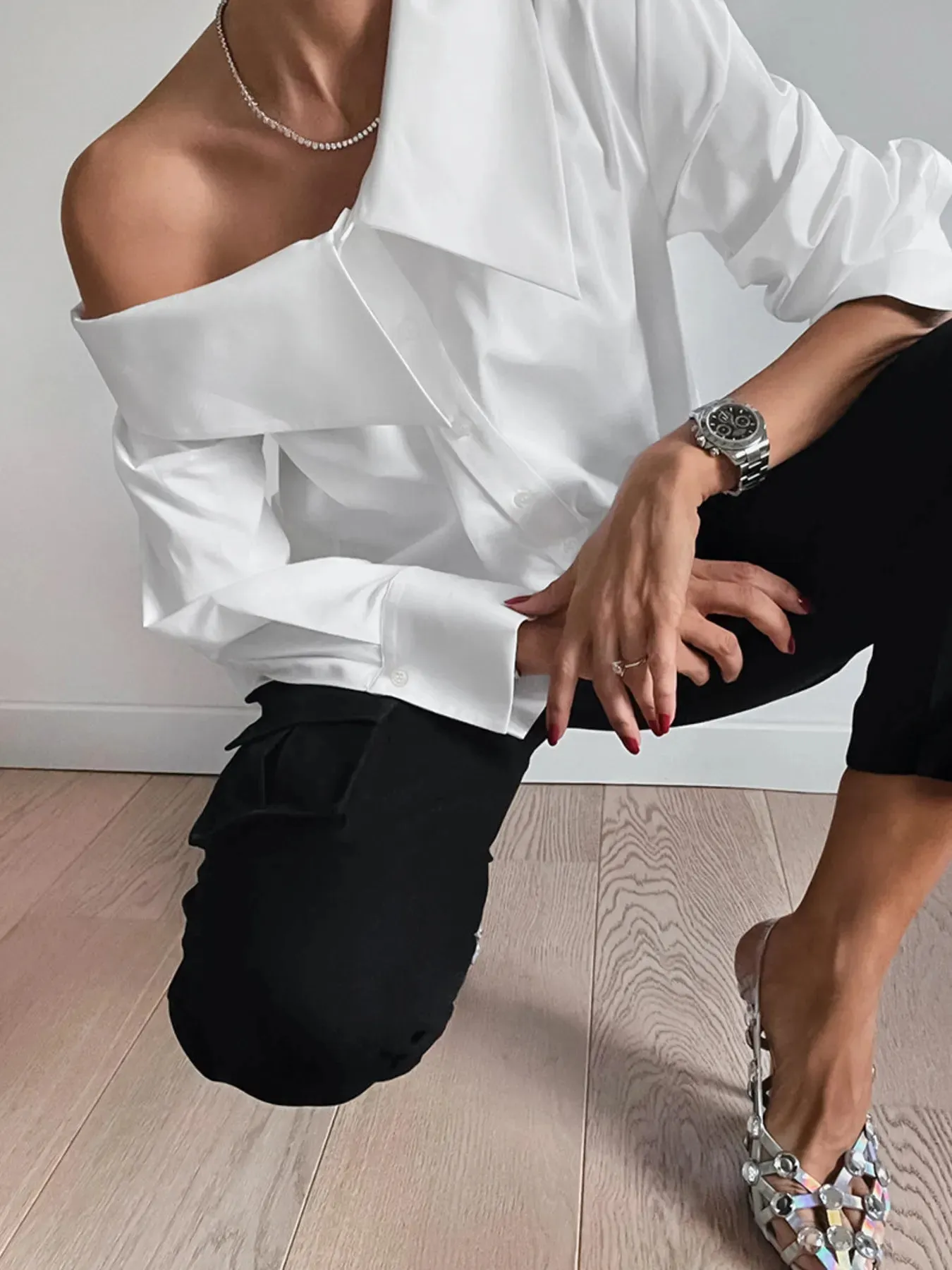 Button Up Long Sleeve Shirt sold by Charming Charlie product image thumbnail 4