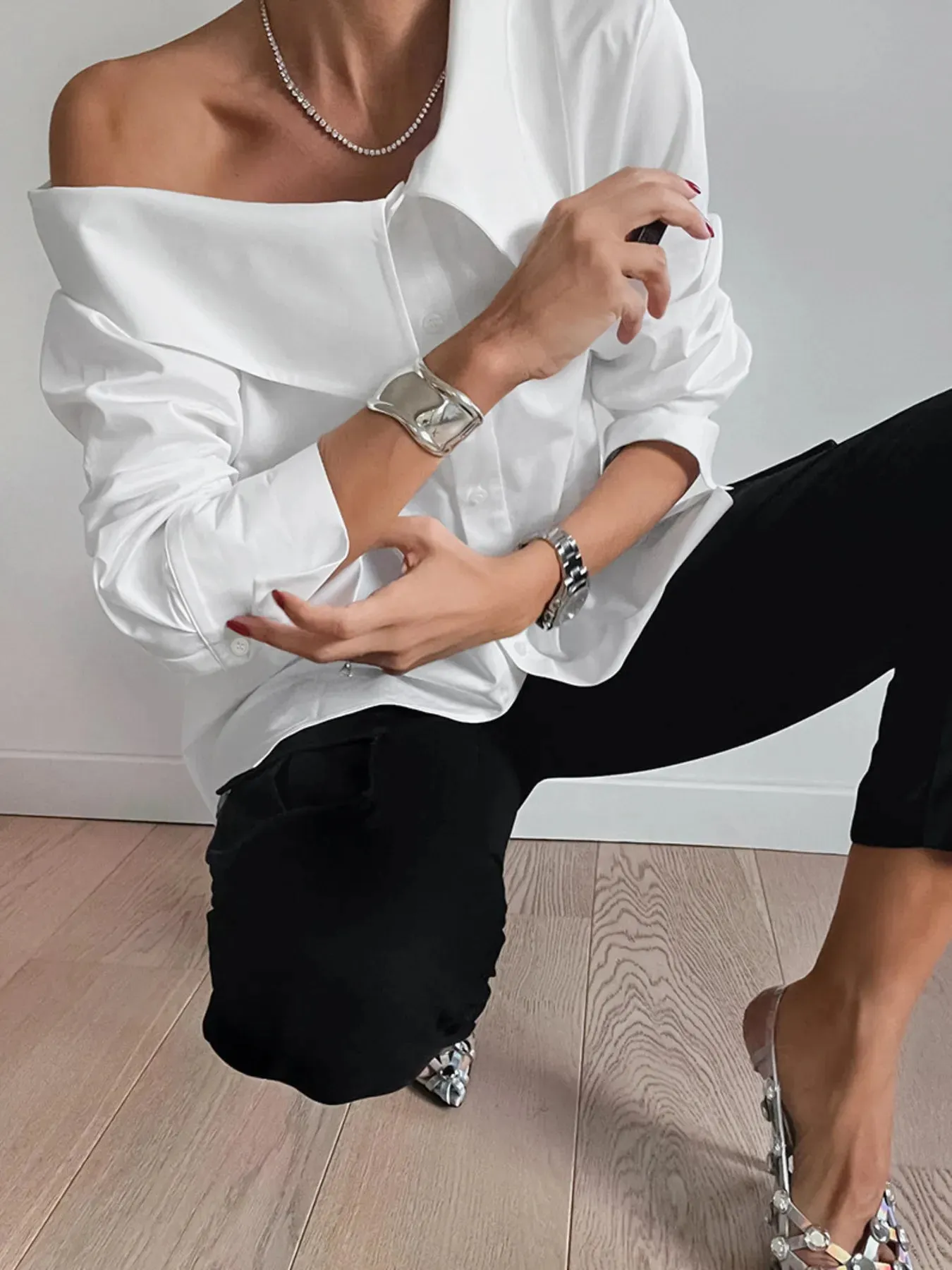 Button Up Long Sleeve Shirt sold by Charming Charlie product image thumbnail 5