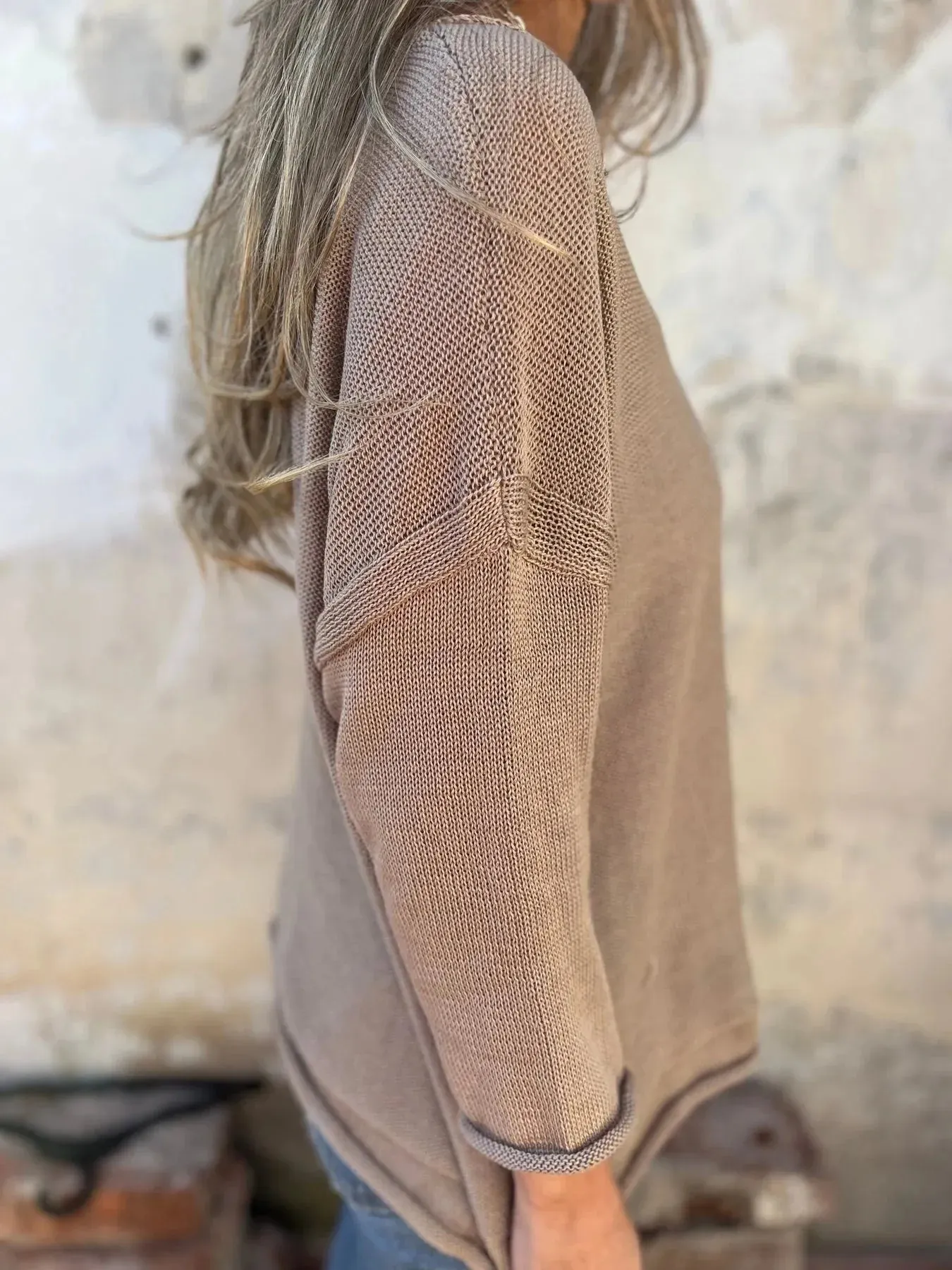 Full Size Casual V-Neck Knit Sweater Plus Size sold by Charming Charlie product image thumbnail 3