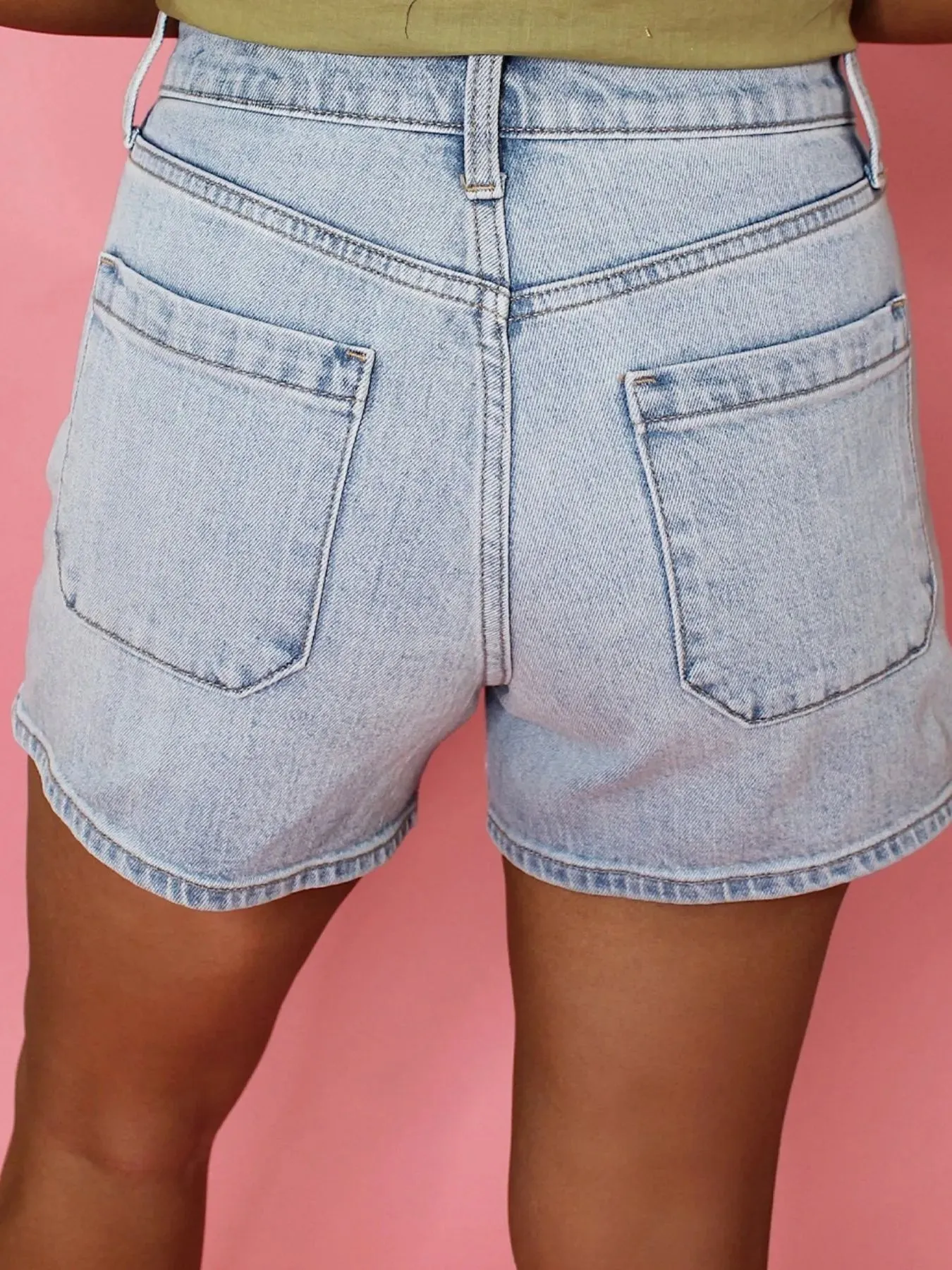 Wash High Rise Denim Shorts sold by Charming Charlie product image thumbnail 2