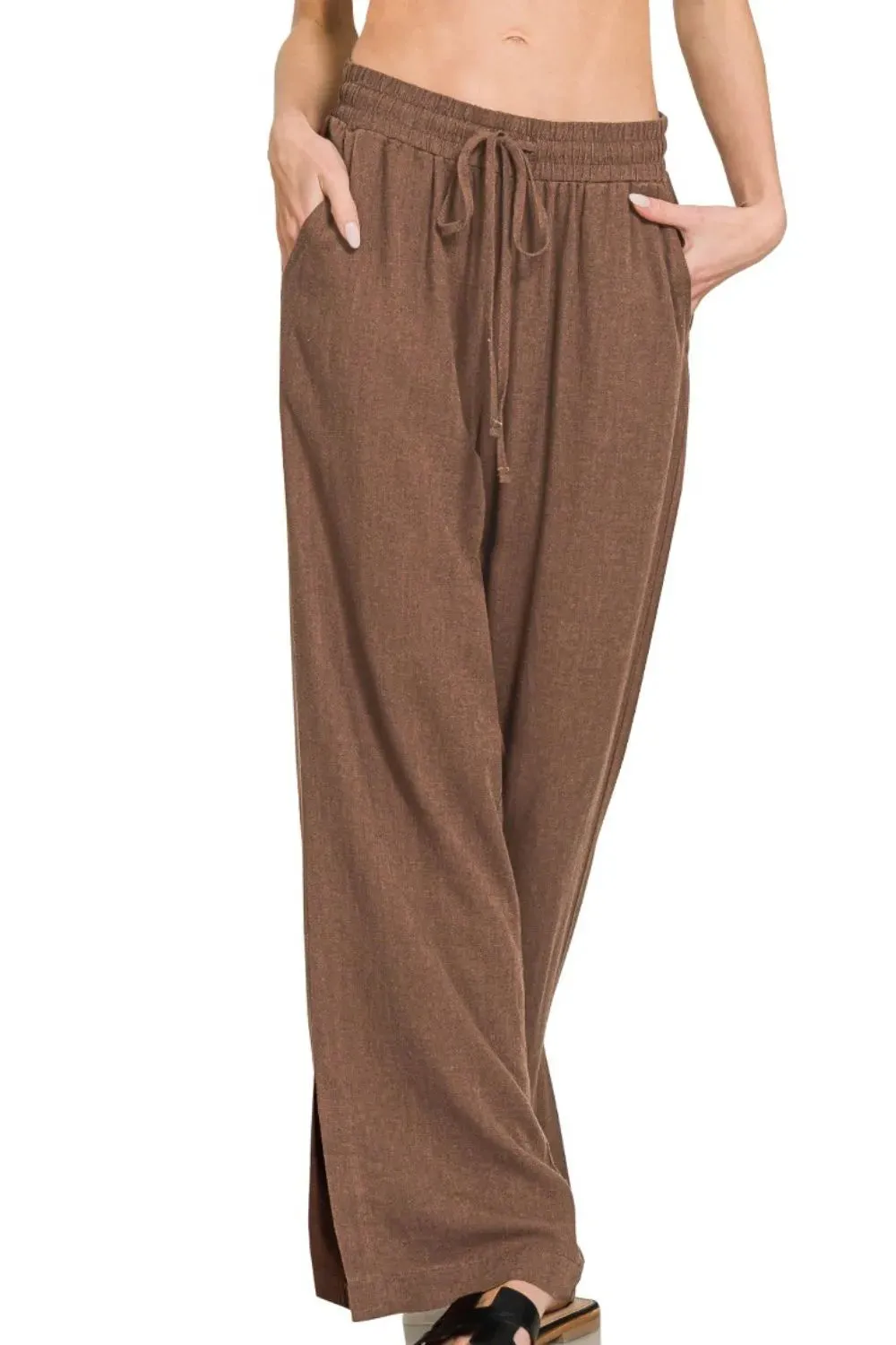 Zenana Linen Drawstring Pants sold by Charming Charlie product image thumbnail 2