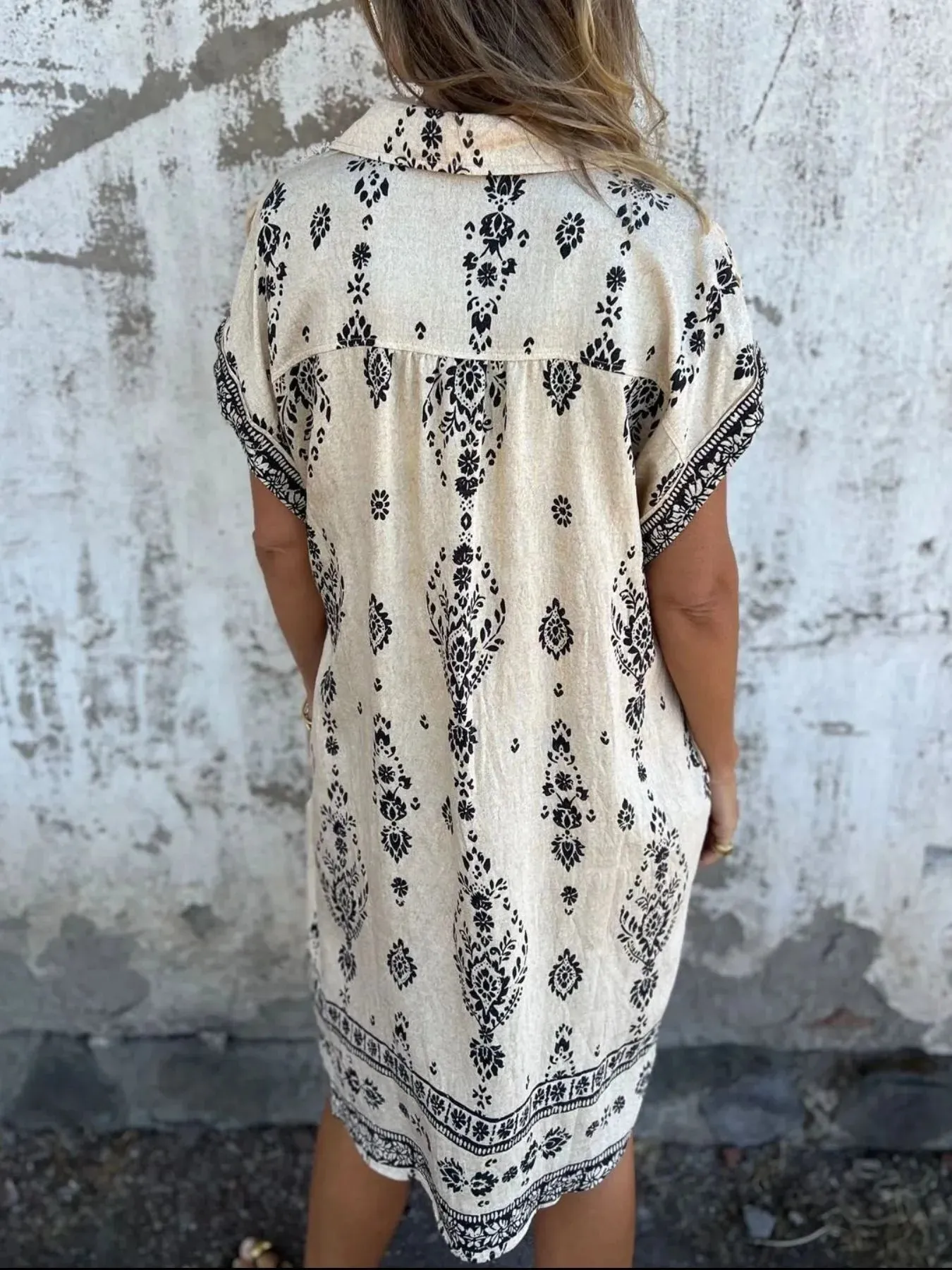 Full Size Printed Short Sleeve Button-Up Shirt Dress Plus Size sold by Charming Charlie product image thumbnail 5