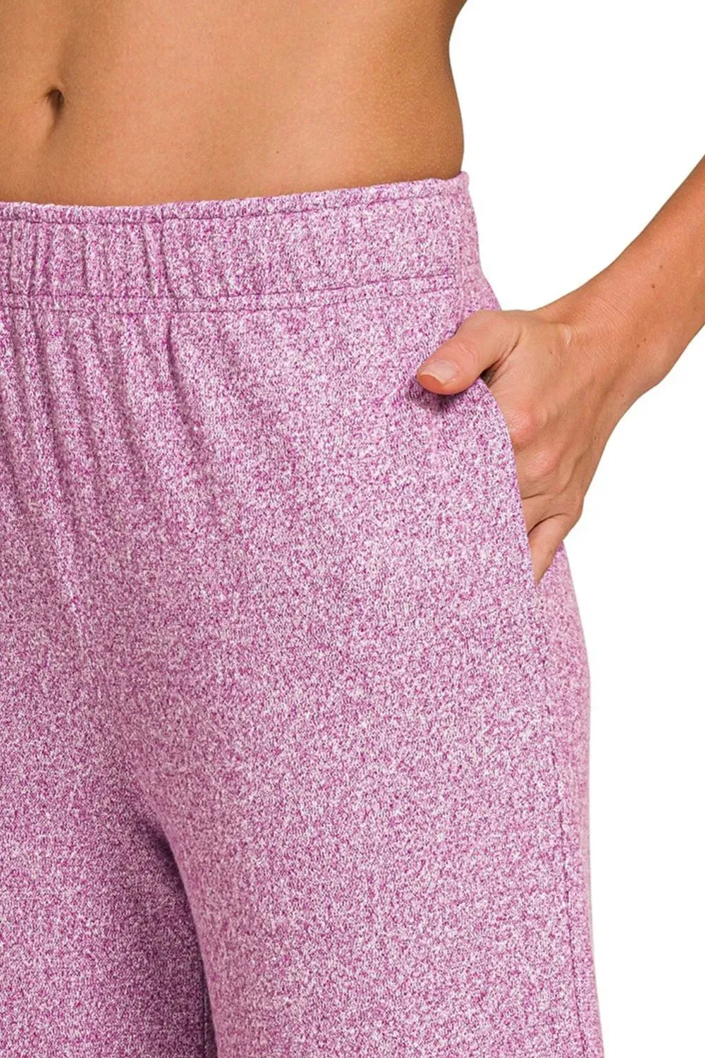 Zenana Soft Melange Short Sleeve Tee & Long Pants Set sold by Charming Charlie product image thumbnail 3