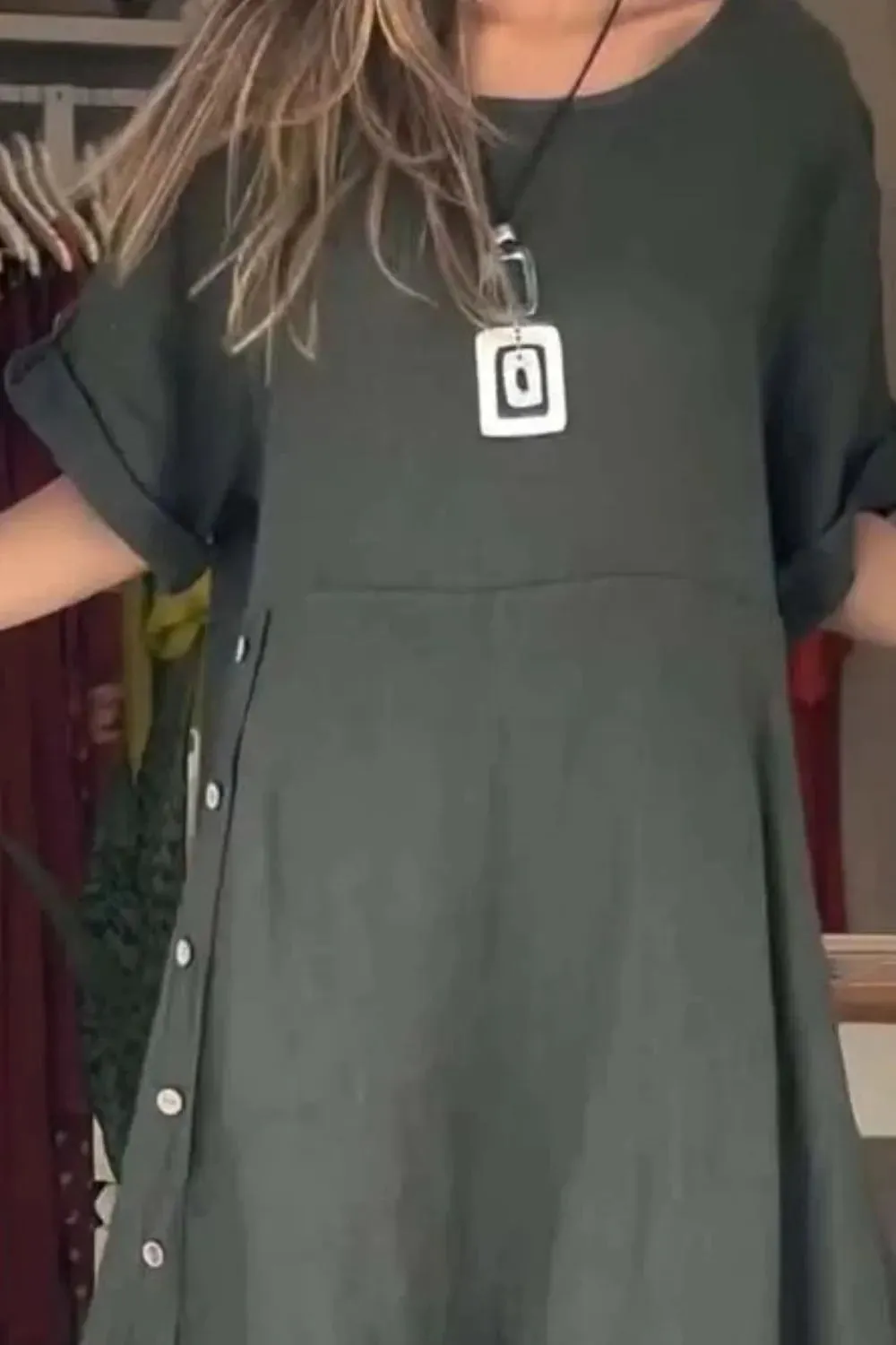 Full Size Relaxed Fit Short Sleeves Dress Plus Size sold by Charming Charlie product image thumbnail 5