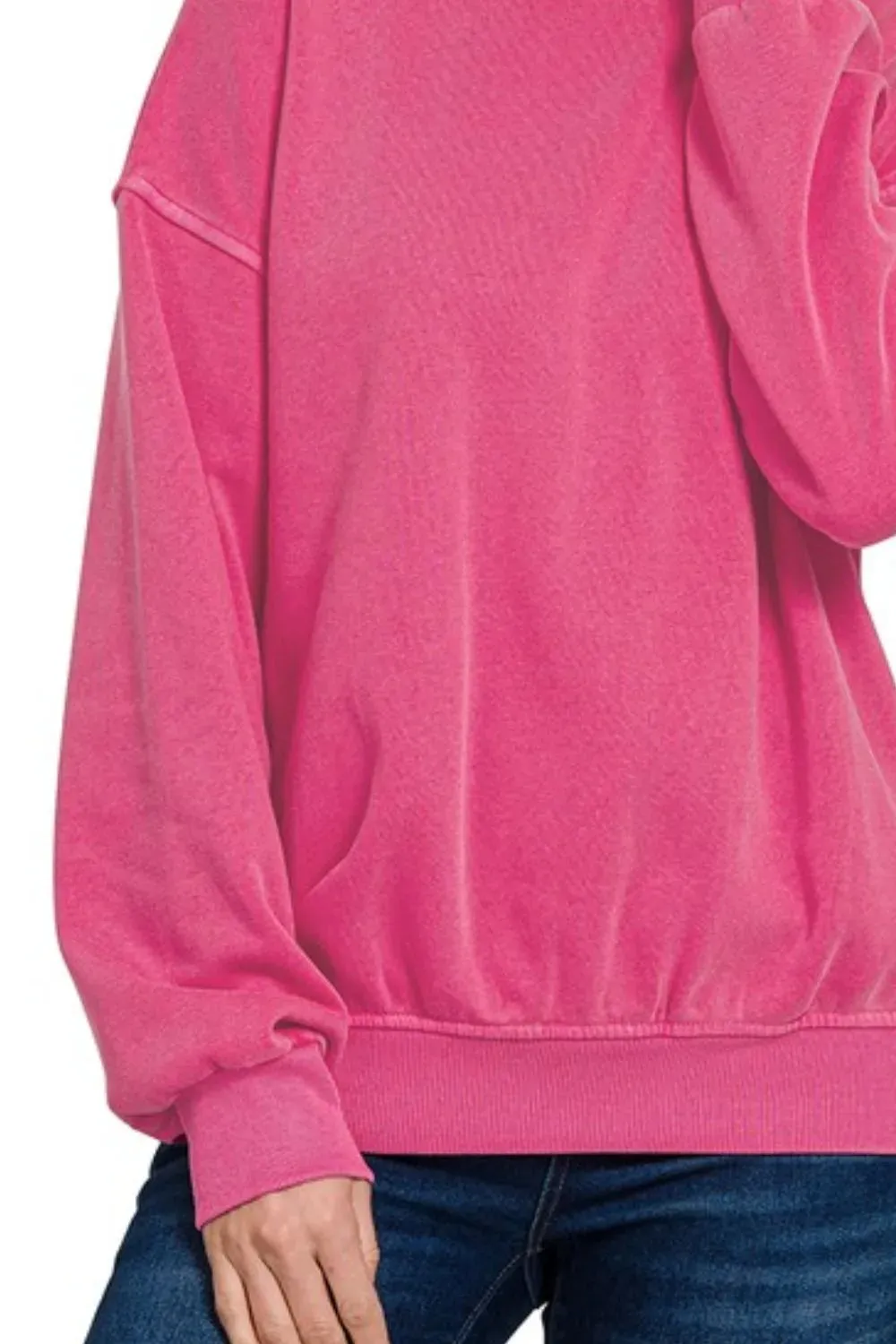 Zenana Soft Fleece Pigment Dye Round-neck Sweatshirts sold by Charming Charlie product image thumbnail 3
