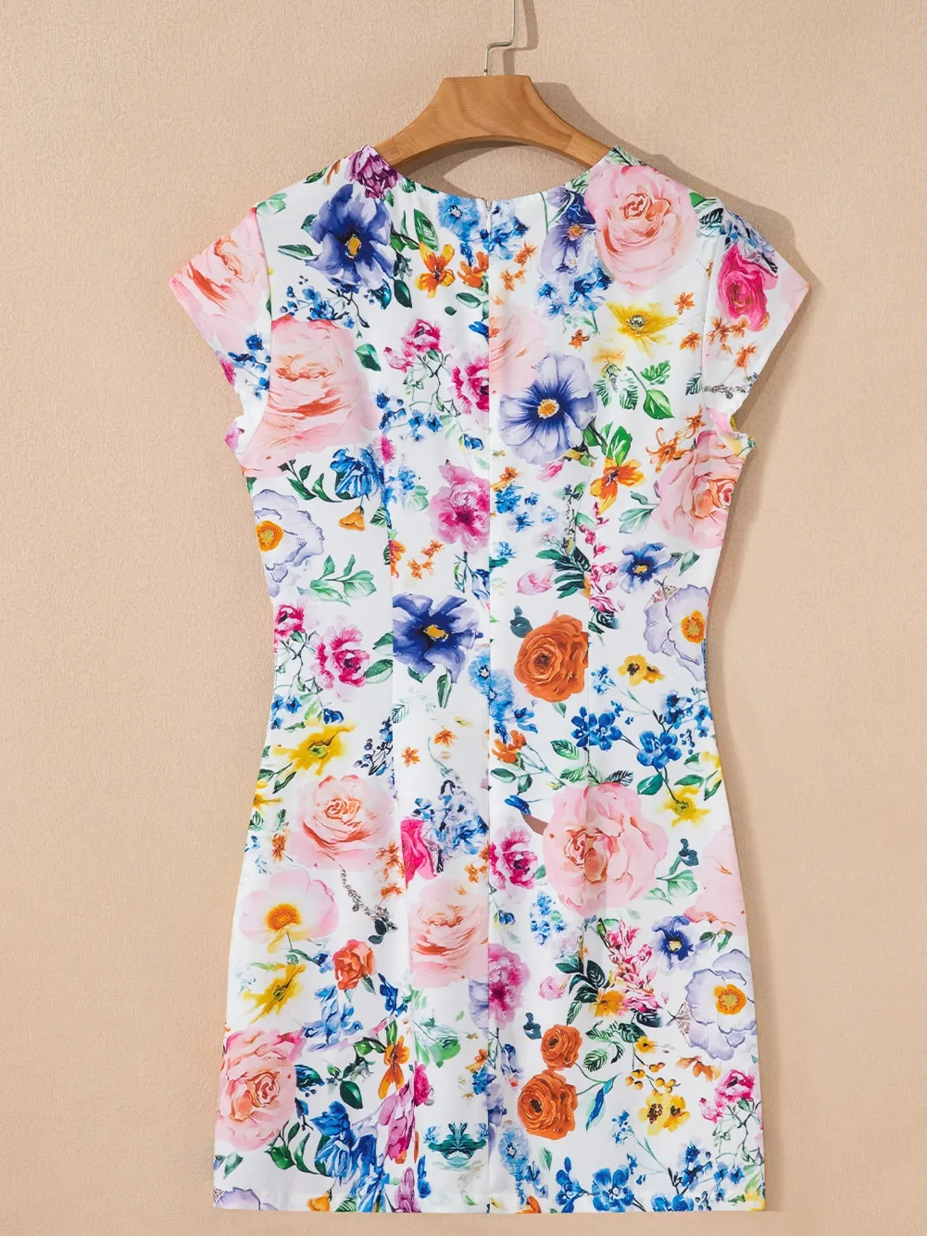 Floral Print Cap Sleeve Mini Dress sold by Charming Charlie product image thumbnail 4