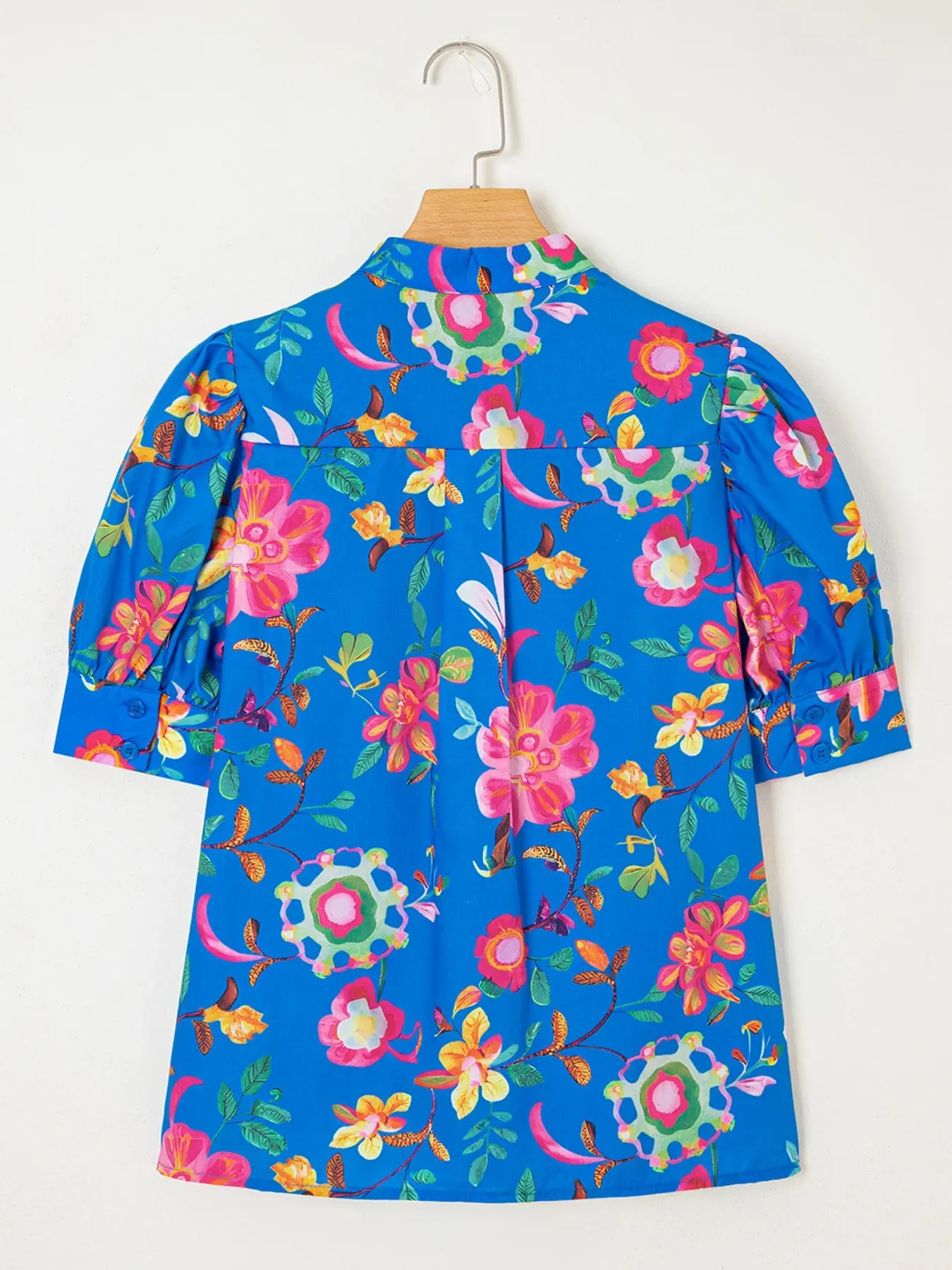 Floral Print Button-Up Short Sleeve Shirt sold by Charming Charlie product image thumbnail 4
