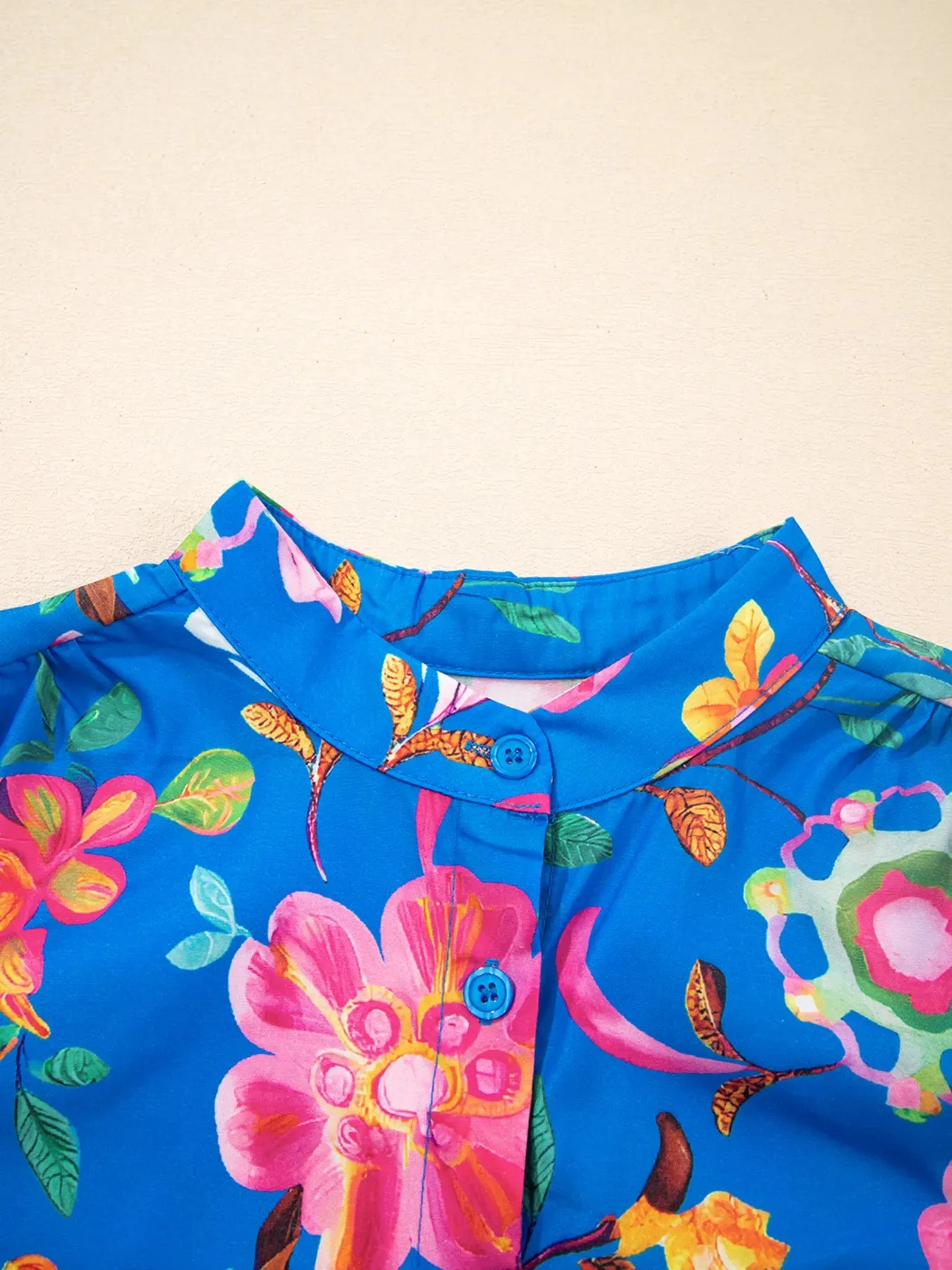 Floral Print Button-Up Short Sleeve Shirt sold by Charming Charlie product image thumbnail 5