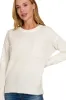 Zenana Melange Hi-low Hem Round Neck Sweater sold by Charming Charlie