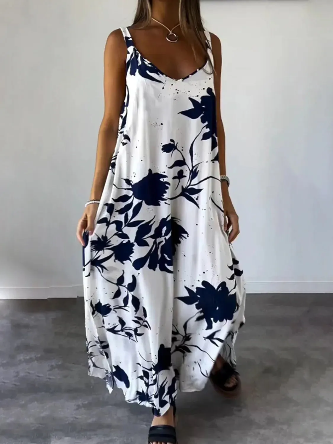 Full Size Printed V-Neck Cami Maxi Dress Plus Size sold by Charming Charlie product image thumbnail 4