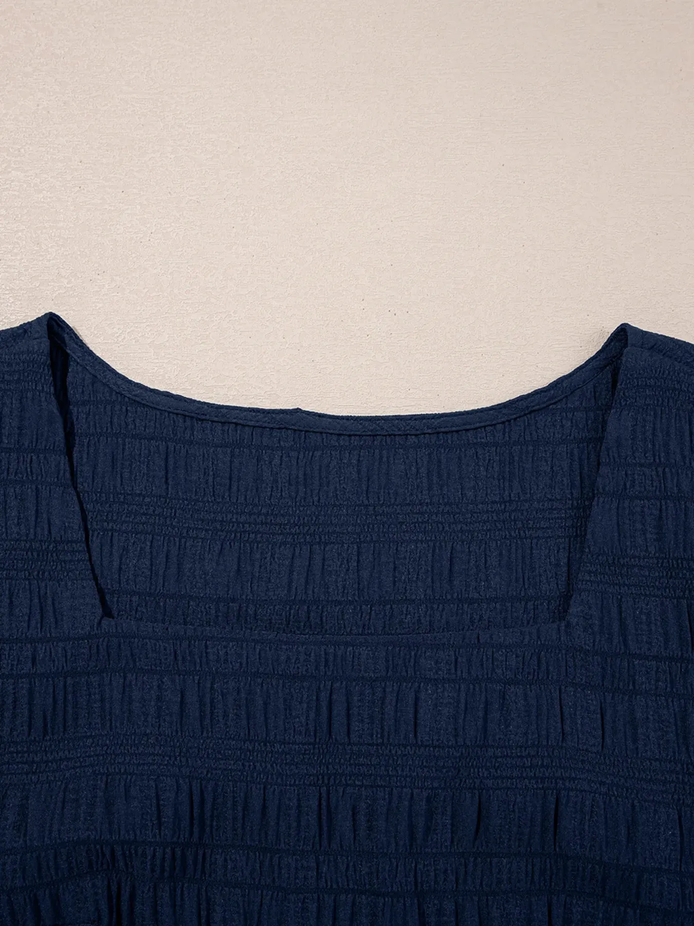 Textured Square Neck Top and Shirred High Waist Shorts Set sold by Charming Charlie product image thumbnail 4