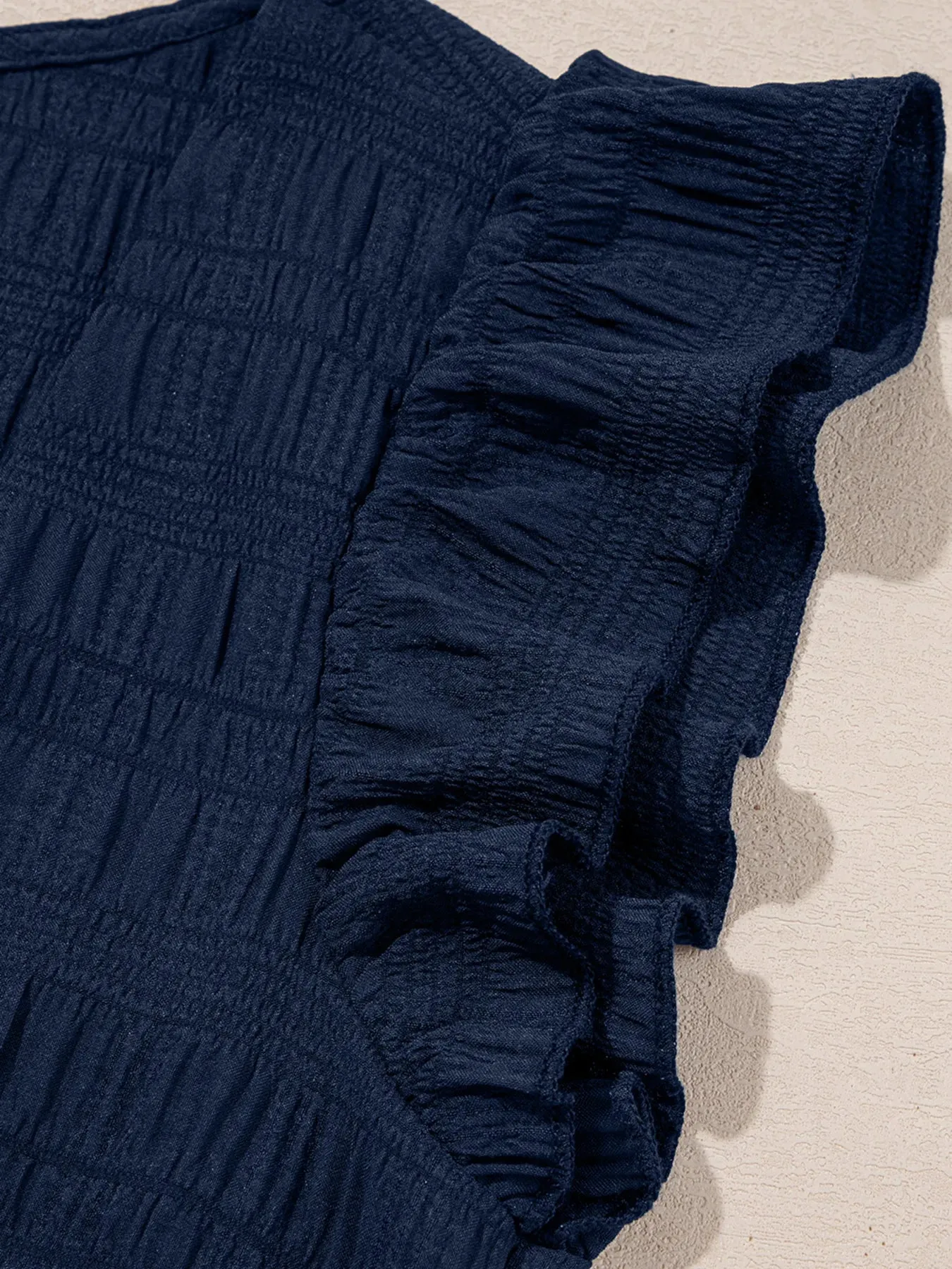 Textured Square Neck Top and Shirred High Waist Shorts Set sold by Charming Charlie product image thumbnail 5