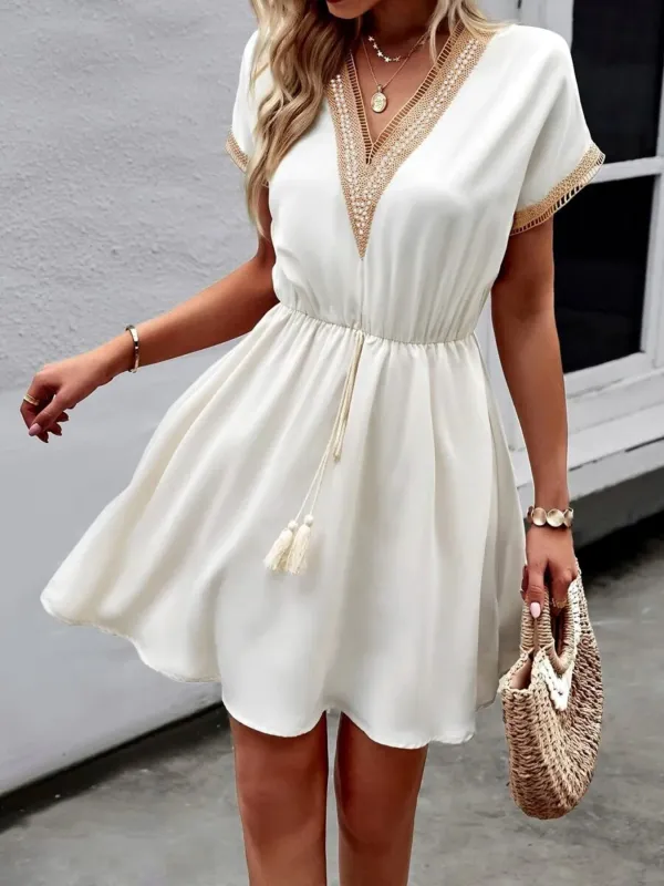 V-Neck Short Sleeve Mini Dress sold by Charming Charlie