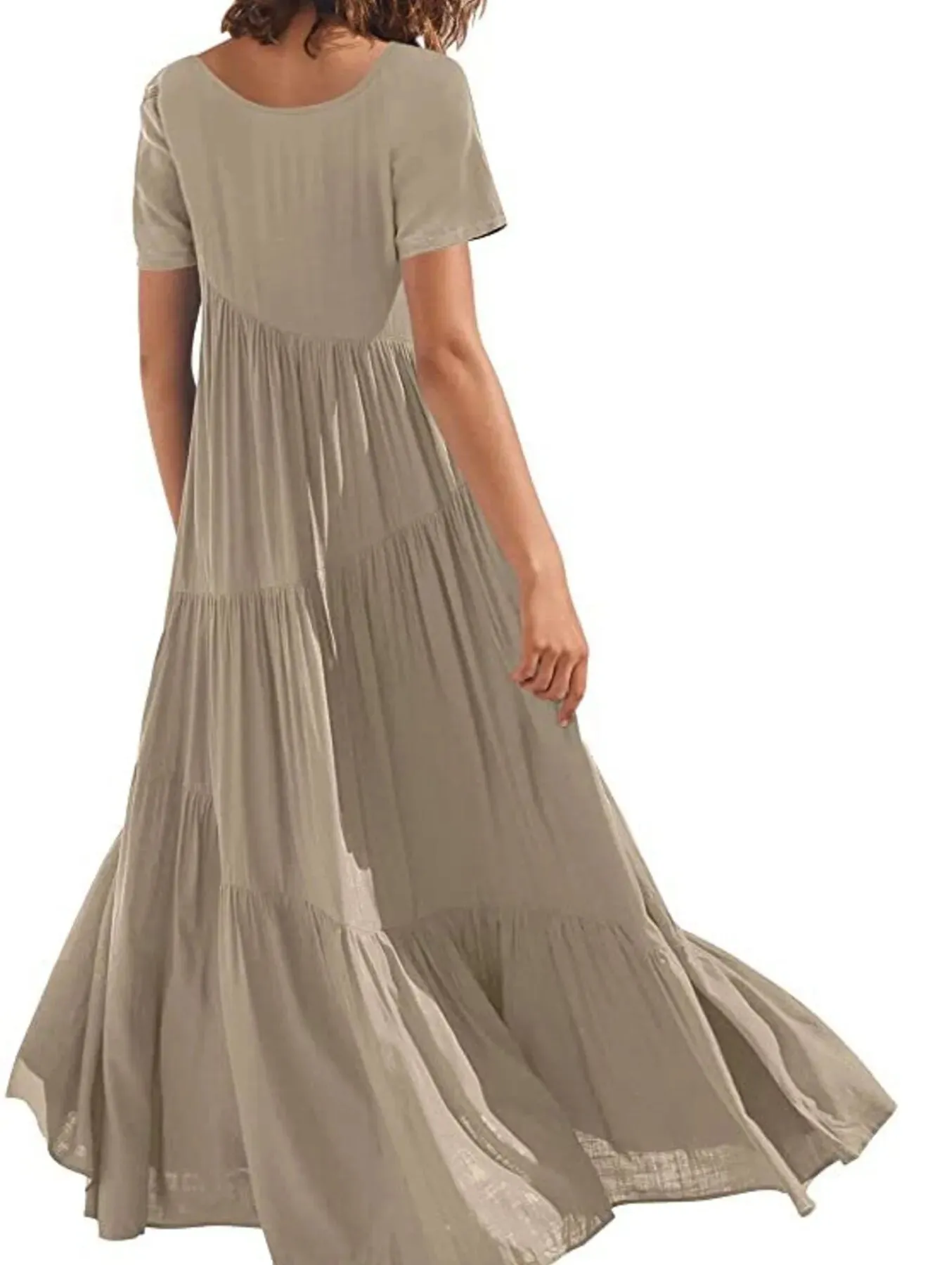Round Neck Tiered Ruffle Maxi Dress sold by Charming Charlie product image thumbnail 5