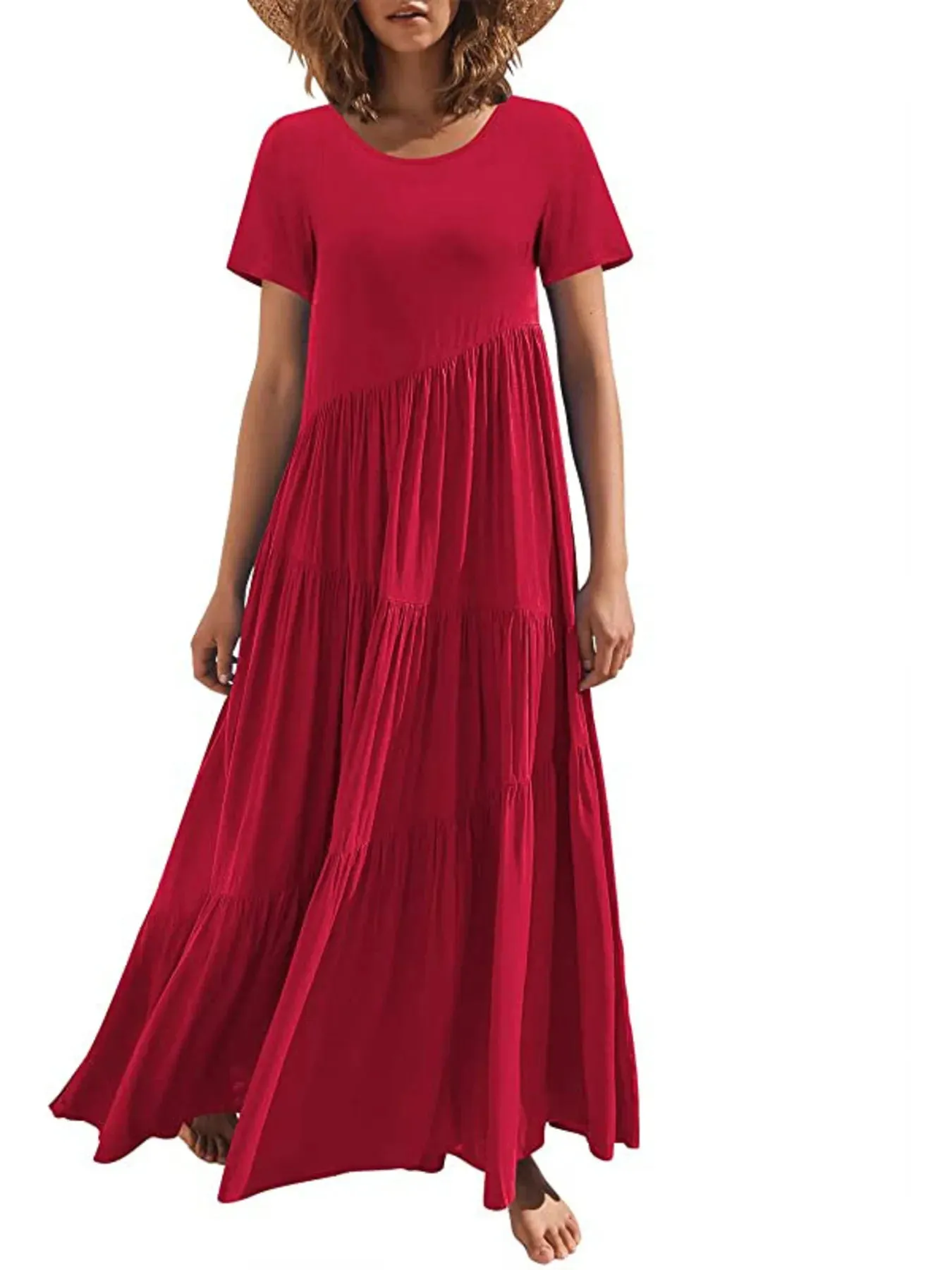 Round Neck Tiered Ruffle Maxi Dress sold by Charming Charlie product image thumbnail 3