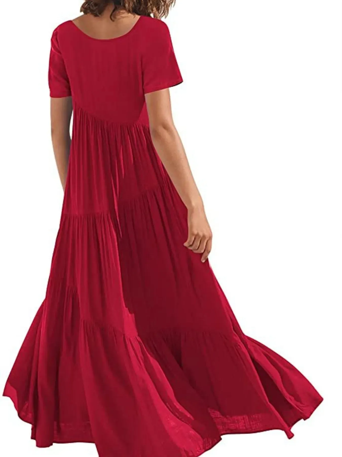 Round Neck Tiered Ruffle Maxi Dress sold by Charming Charlie product image thumbnail 2