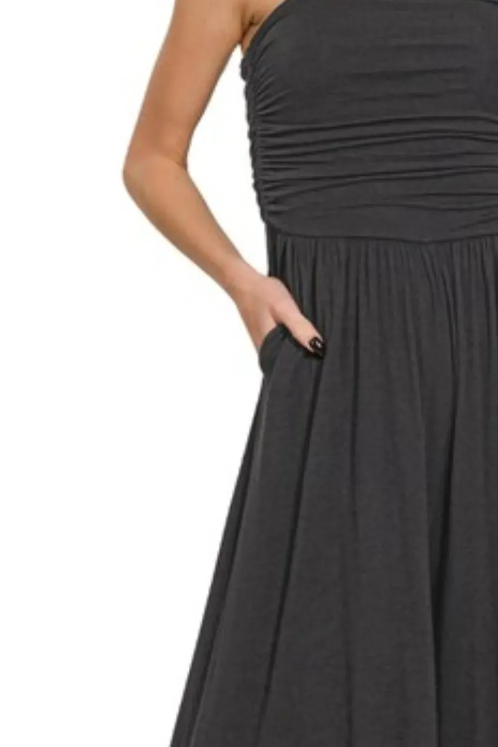Zenana Double Layered Strapless Tube Top Jumpsuit sold by Charming Charlie product image thumbnail 3