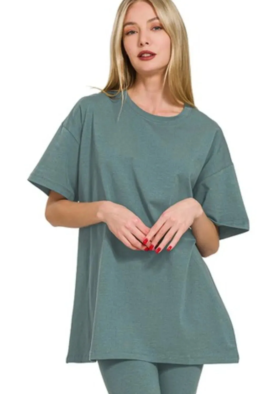 Zenana Cotton Round Neck Top & Legging Set sold by Charming Charlie product image thumbnail 2