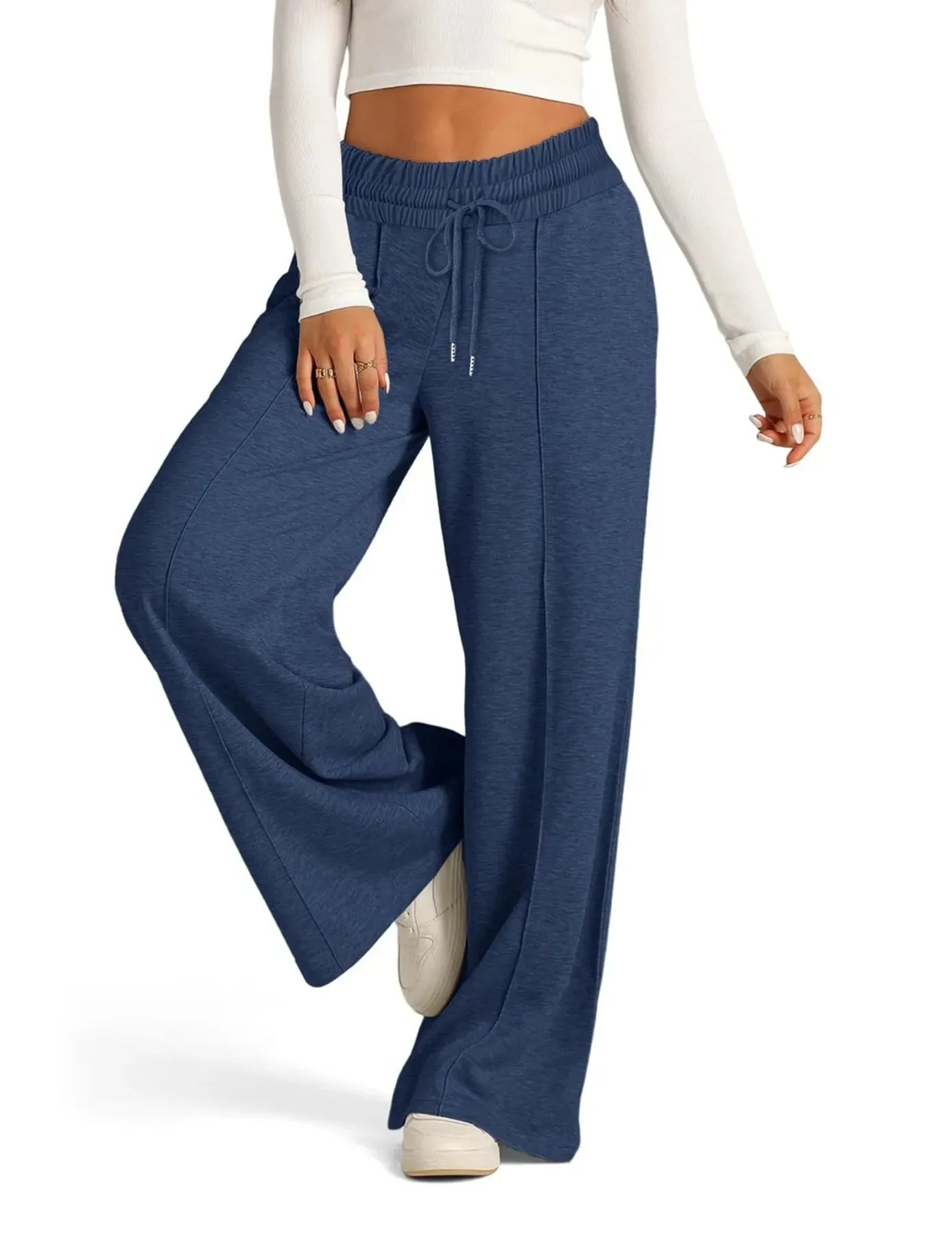 Full Size Drawstring Relaxed Fit Wide Leg Pants Plus Size sold by Charming Charlie product image thumbnail 5
